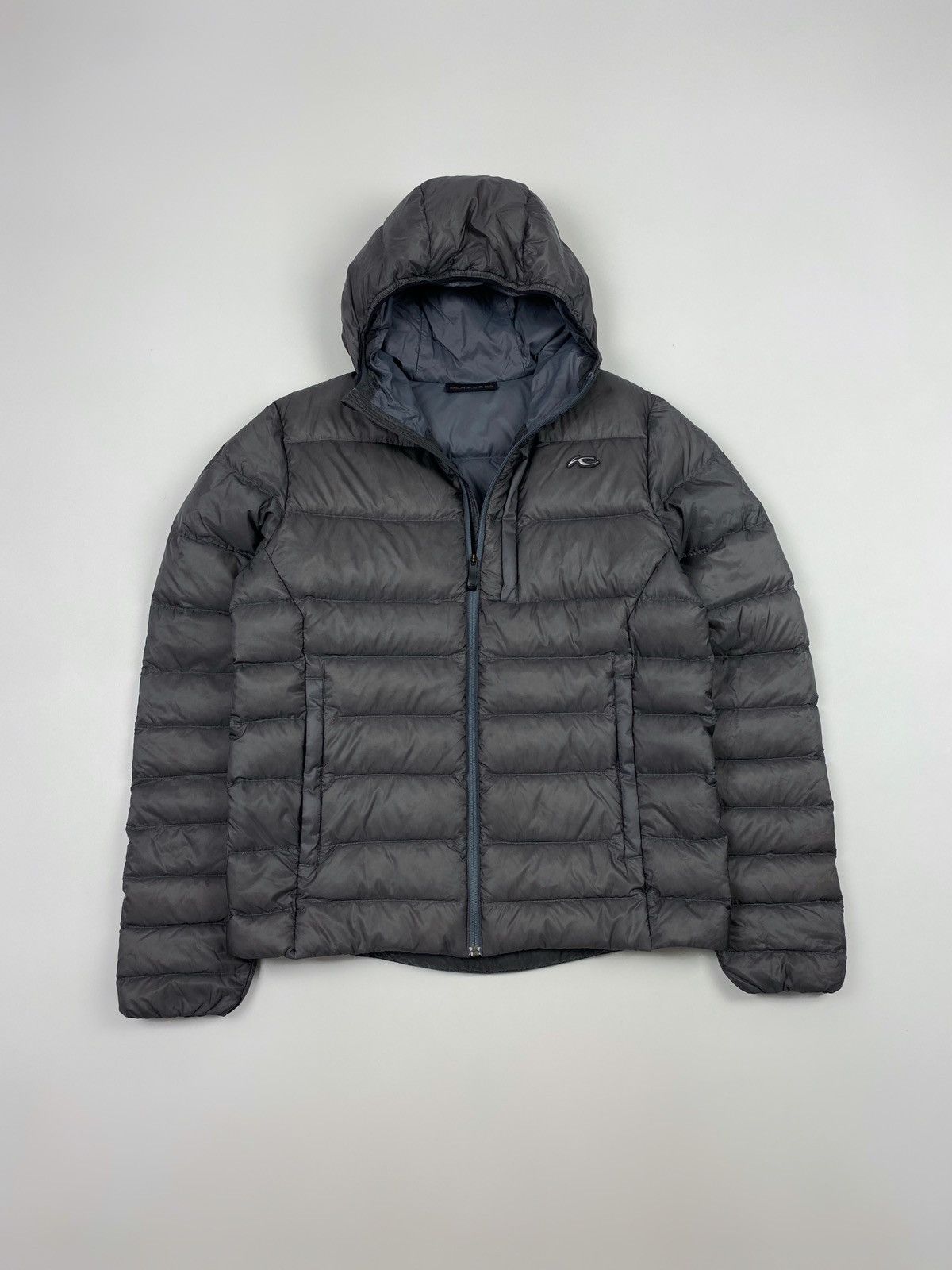 image of Kjus Whistler Down Hood Jacket in Grey, Men's (Size Medium)