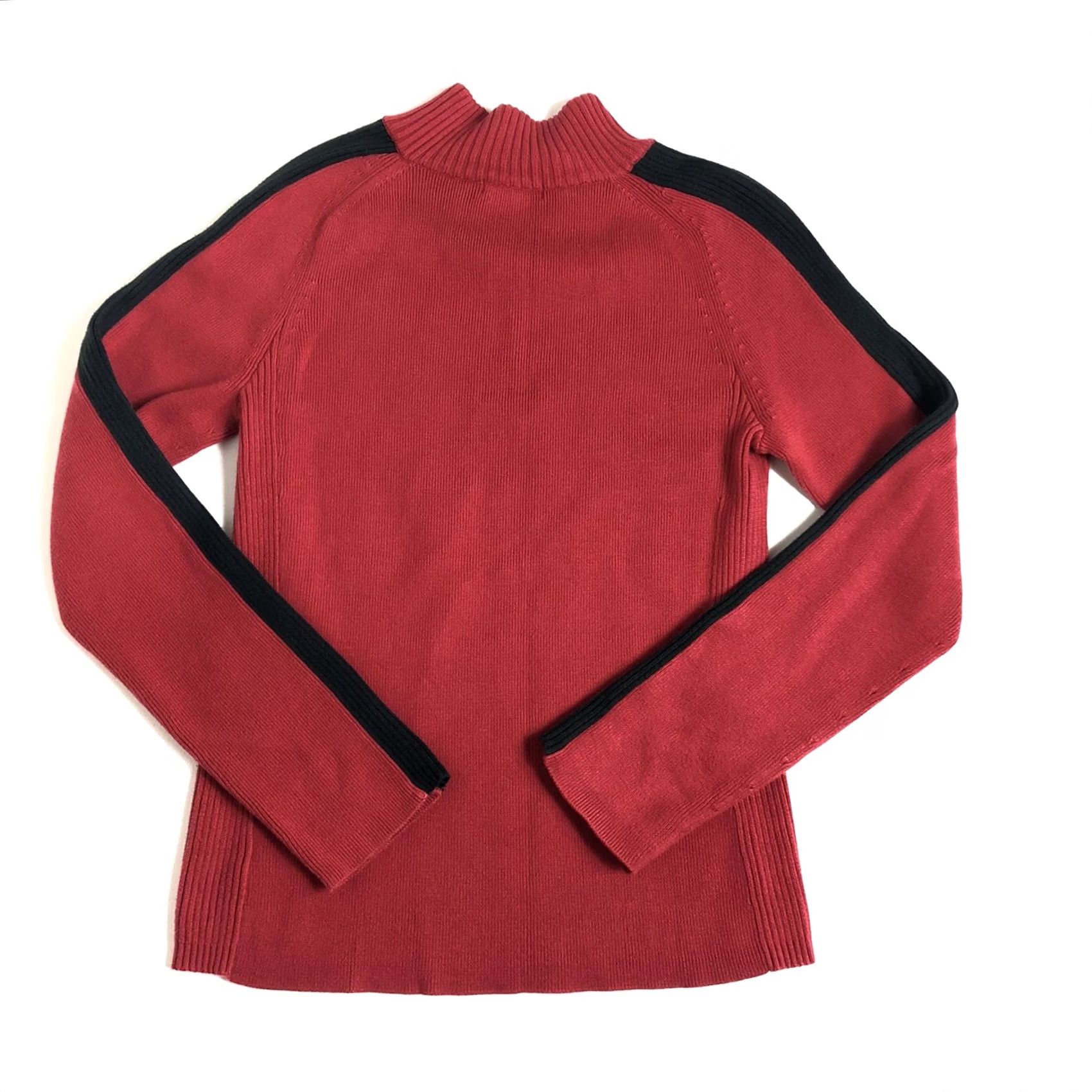DKNY VINTAGE DKNY Donna Karan Jeans Sweater 1/4 Zip Pullover Women Large Red 90s Slim Knit Mock Neck Pullover Christmas Winter Summer Spring Fall"] Size US L / EU 52-54 / 3 - 3 Thumbnail