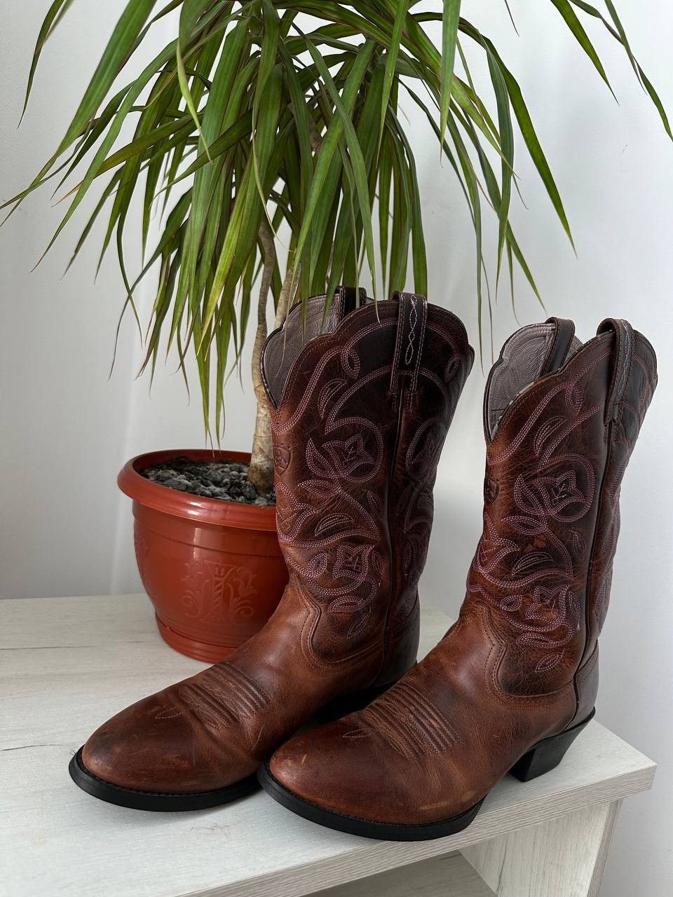 Japanese Brand × Leather × Vintage Vintage Cowboy Brown Womesn Western Leather Boots Size US 7.5 / IT 37.5 - 6 Thumbnail