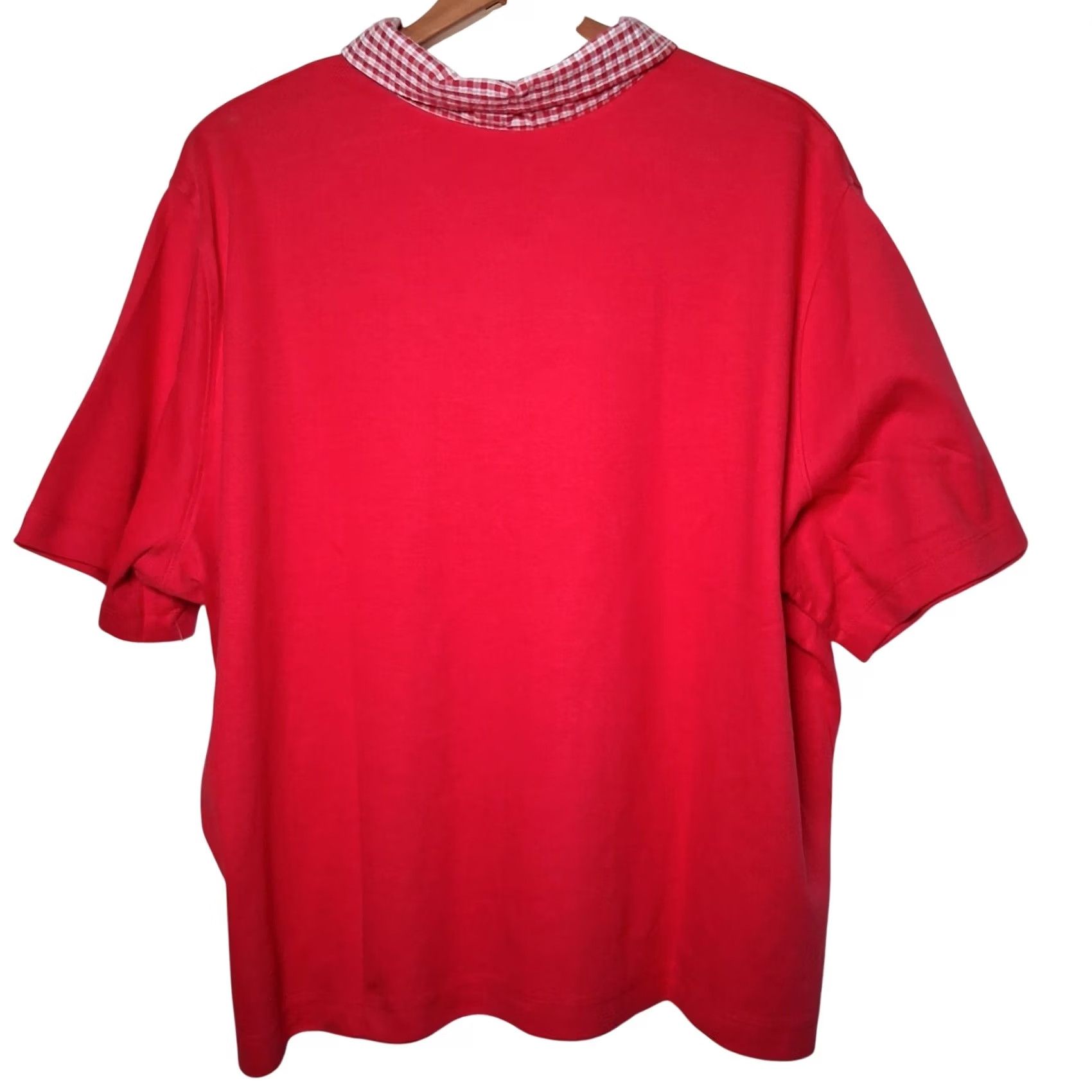 Vintage VINTAGE Melrose Woman Shirt Plus Size 2X Red Collared T Shirt Plaid Daisy Shirt Size XXL / US 16-18 / IT 52-54 - 3 Thumbnail