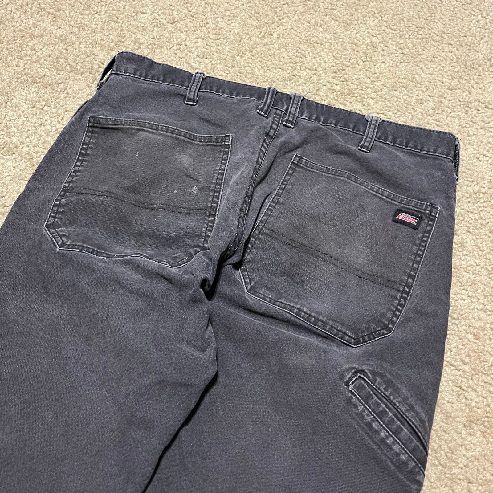 Dickies Dickies Carpenter Cargo Distressed Black Work Pants 34x31.5 Size US 34 / EU 50 - 3 Thumbnail