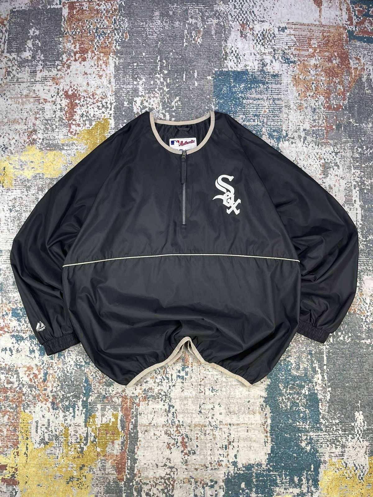 MLB Vintage Chicago White Sox Pull Over Stadium Jacket Size US XL / EU 56 / 4 - 6 Thumbnail