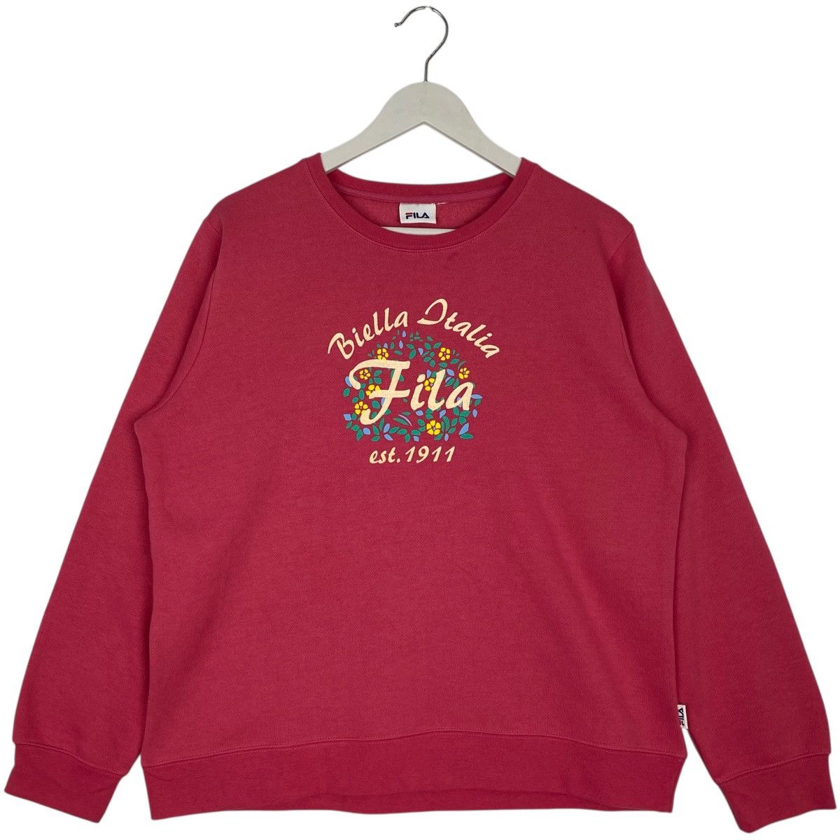 Vintage Vintage Fila Sweatshirt Crewneck Patch Logo Red Size L Size L / US 10 / IT 46 - 1 Thumbnail