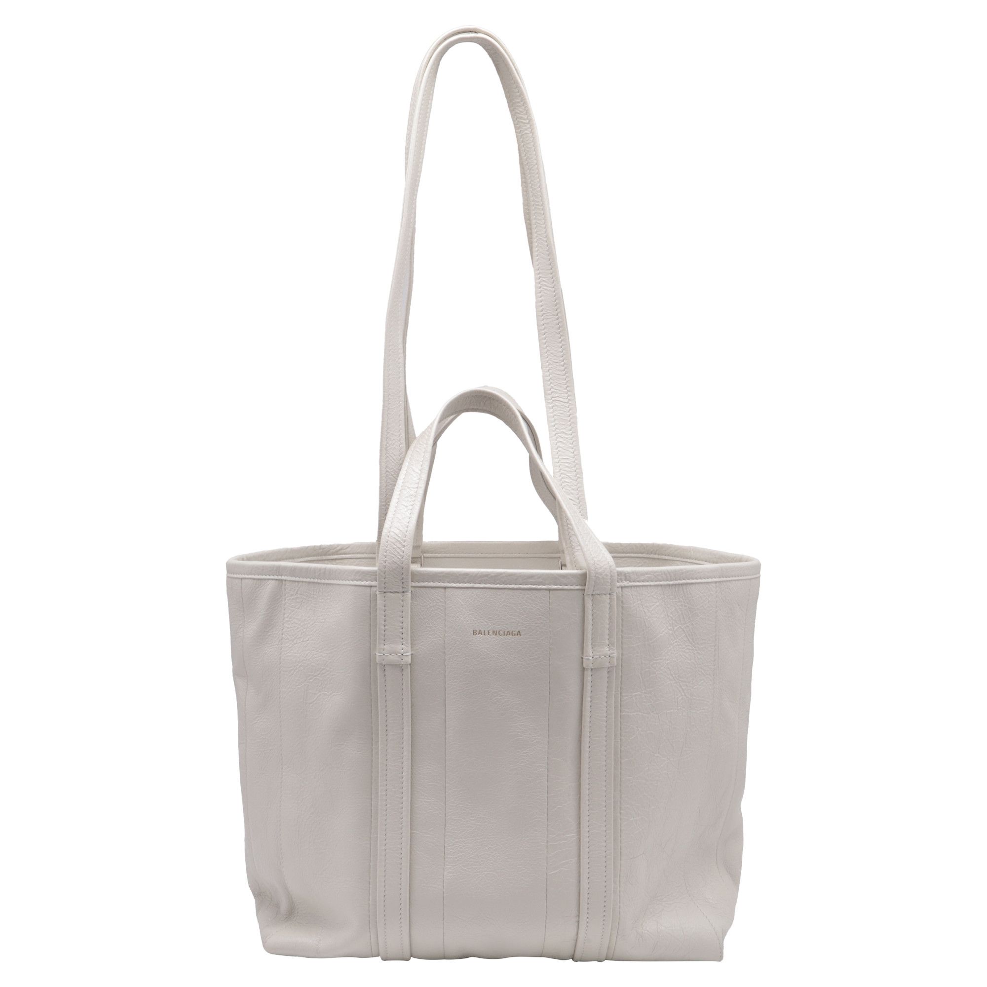 Balenciaga Balenciaga Barbes East West Shopper in White Leather Size ONE SIZE - 1 Thumbnail
