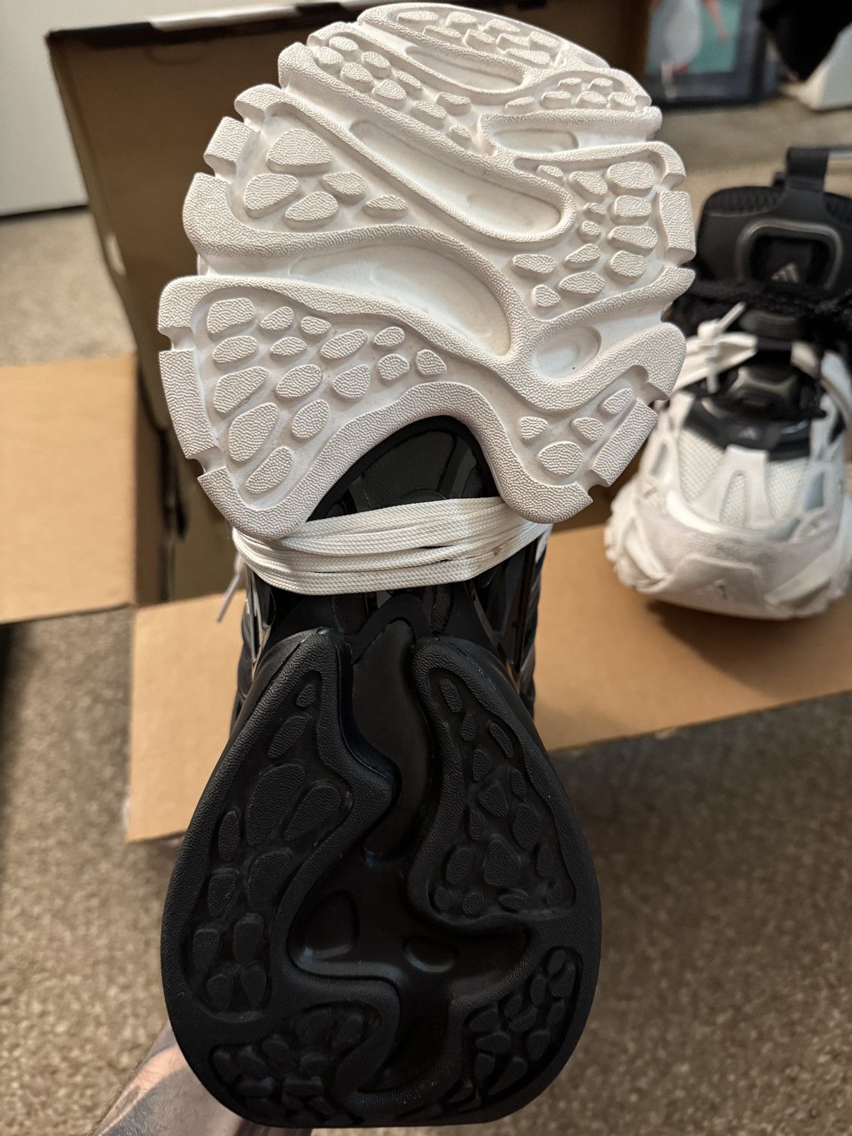 Adidas Adidas XLG Runner Deluxe 'White Black' (Read Description) Size US 9 / EU 42 - 10 Thumbnail