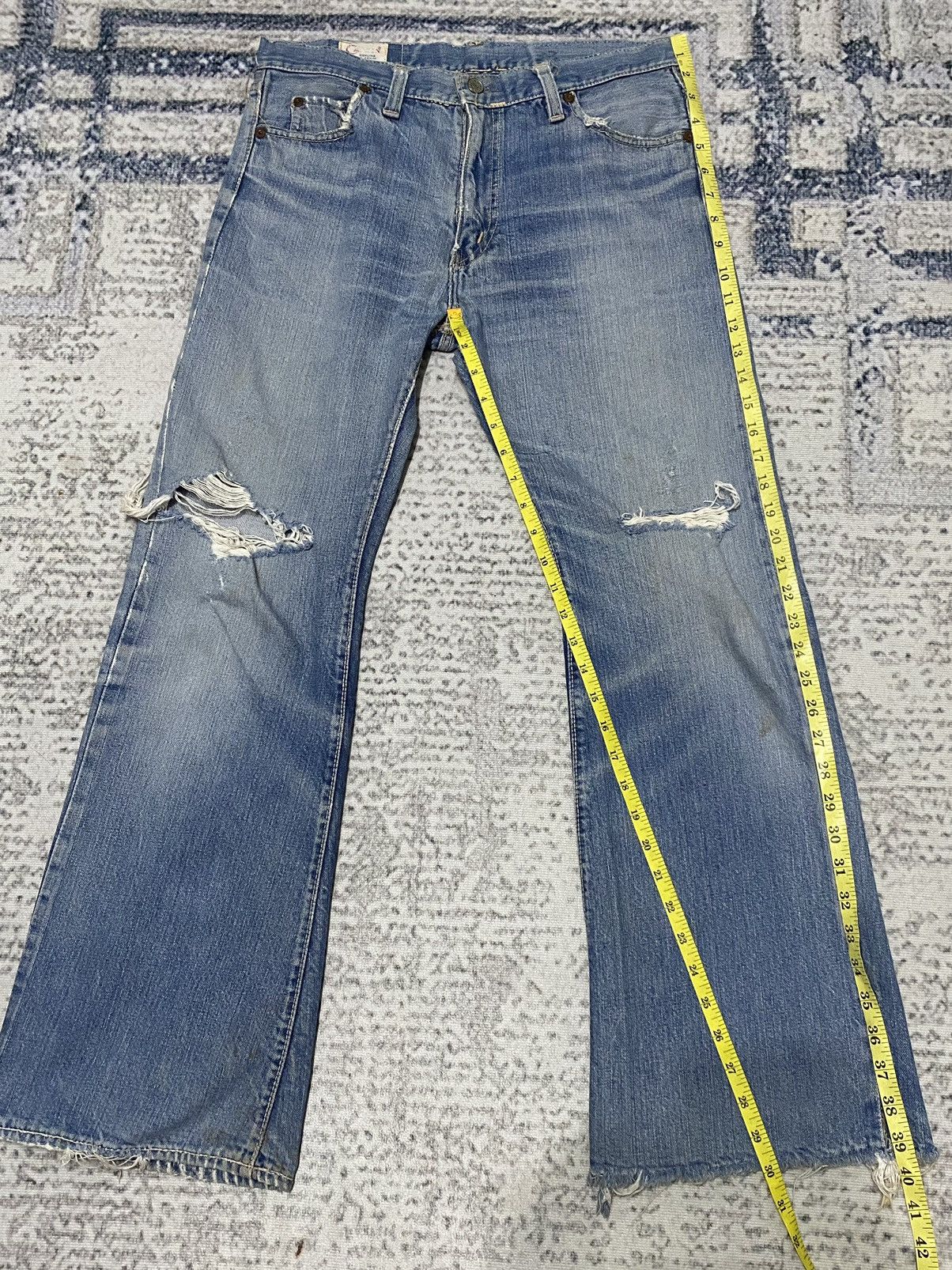 Vintage Vintage Distressed 70's CANTON Bootcut Half Selvedge Jeans Size US 32 / EU 48 - 23 Thumbnail