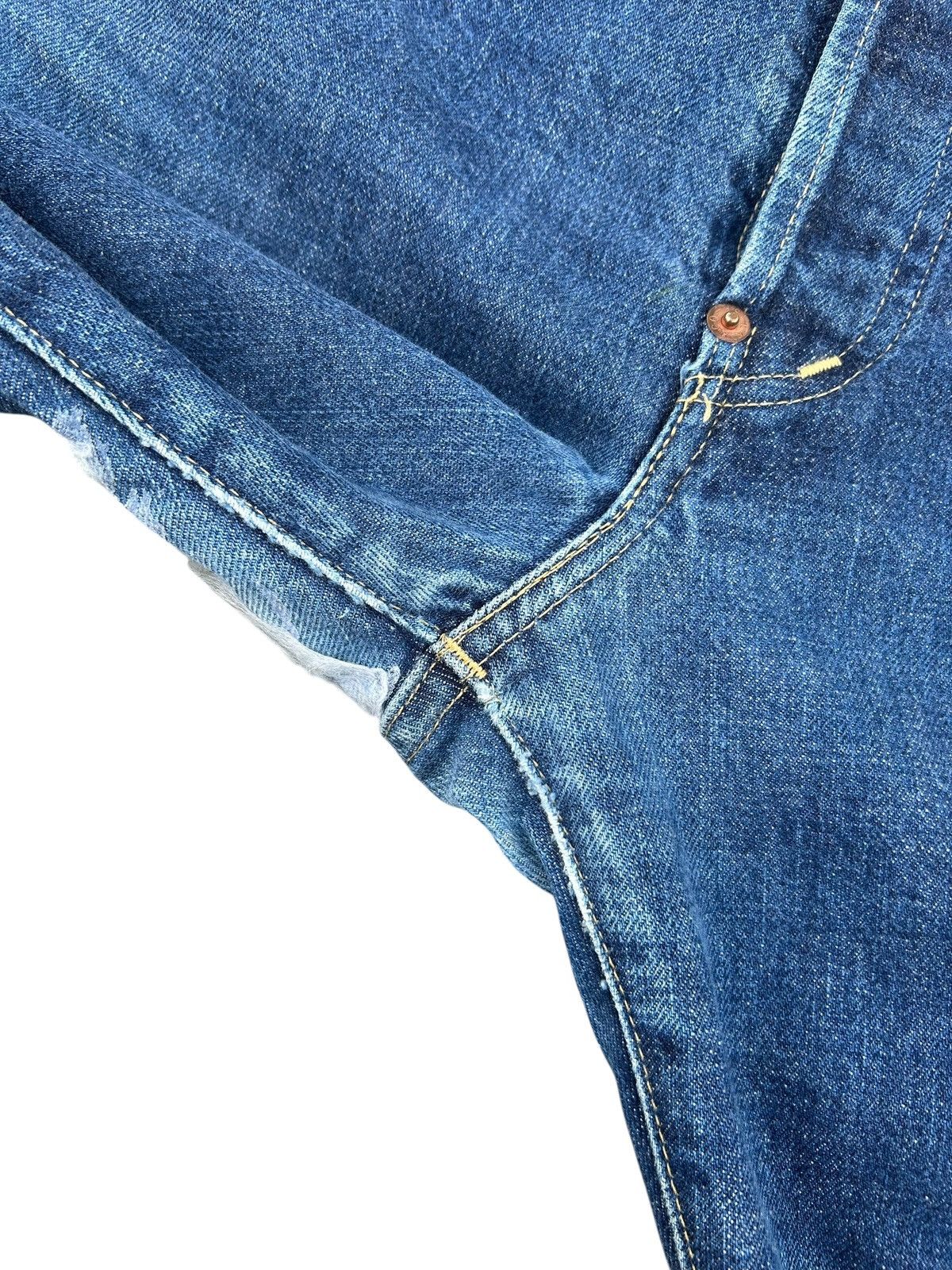 Kapital Vintage Levis Big E Selvedge Buckle Back Distressed Denim Size US 35 - 12 Thumbnail