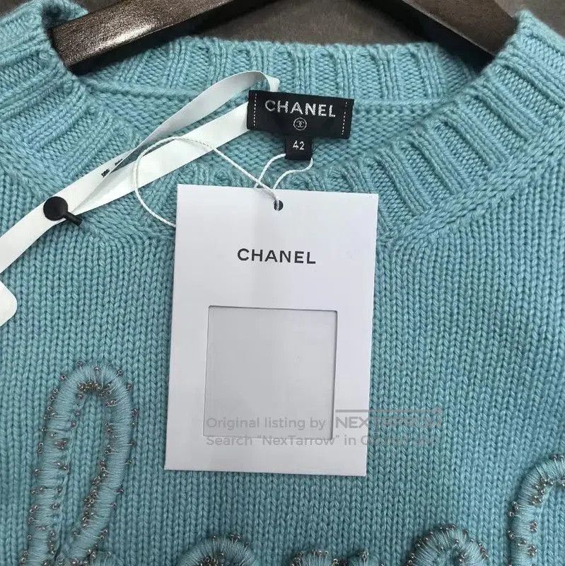 Chanel Chanel Blue Cashmere Sweater for Women . Size XL / US 12-14 / IT 48-50 - 3 Thumbnail