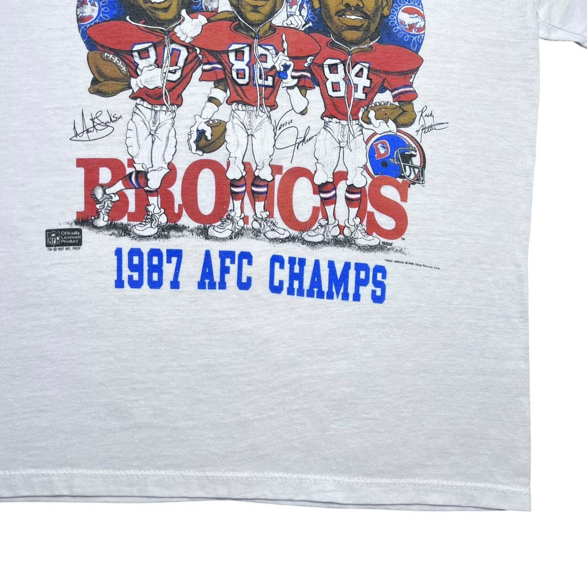 NFL 1987 NFL Denver Broncos Three Amigos AFC Champions T-Shirt Size US M / EU 48-50 / 2 - 7 Thumbnail