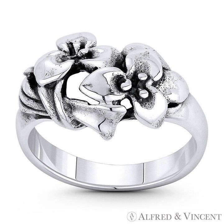 Other Lily Flower Charm Boho Ring in .925 Sterling Silver Size 6 Size ONE SIZE - 1 Preview