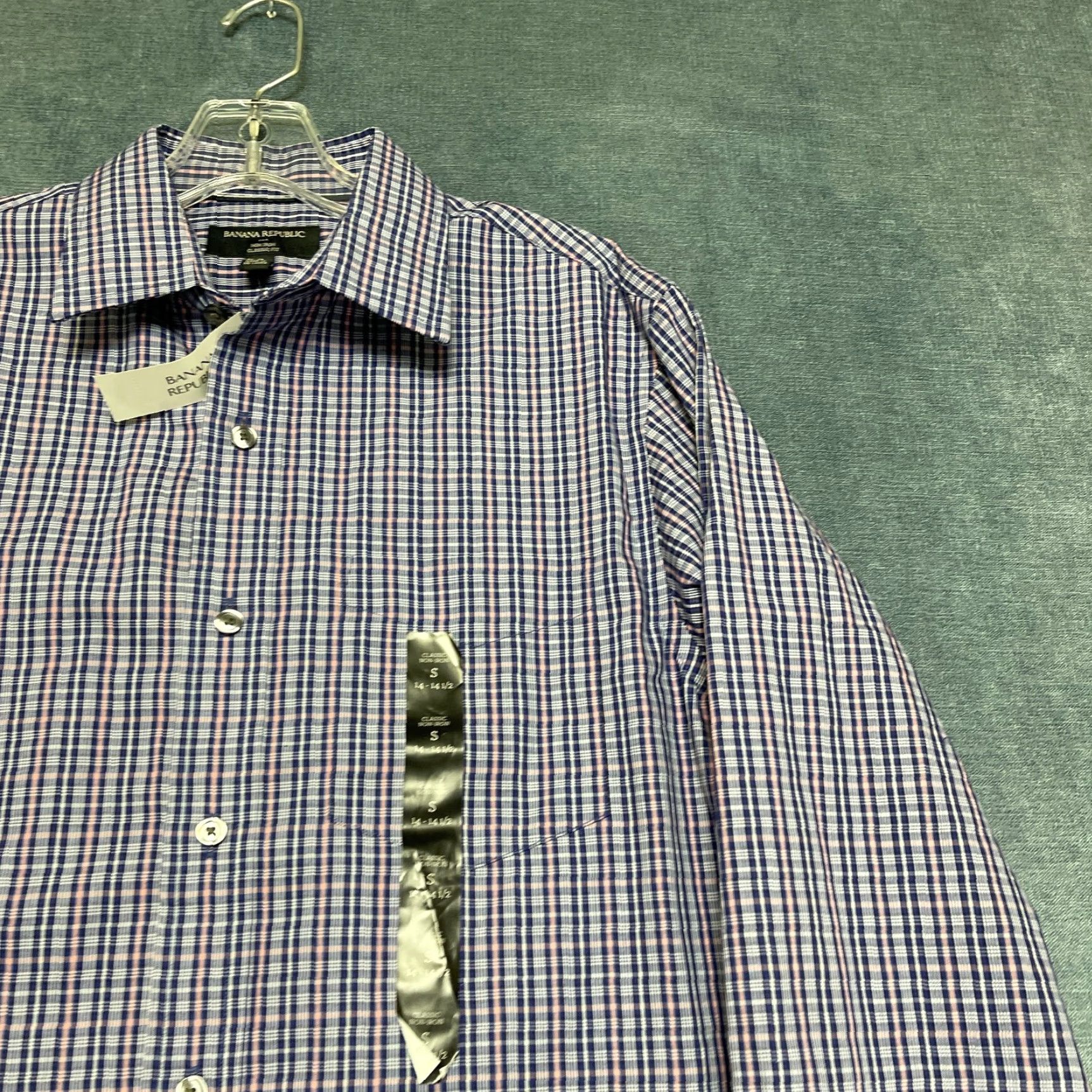 Banana Republic Banana Republic Dress Shirt Mens Small 14-14.5 Multi Plaid Non Iron Classic Fit Shirt Size 36R - 5 Thumbnail
