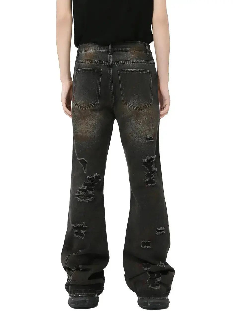 Japanese Brand Retro loose casual ripped graffiti jeans Size US 32 / EU 48 - 4 Thumbnail