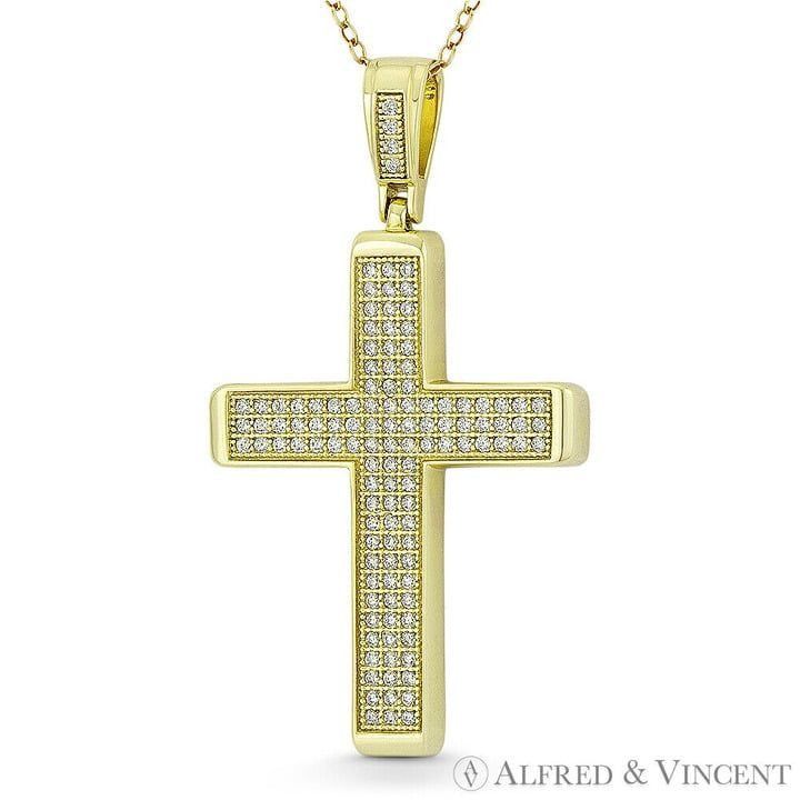 Other Latin Cross CZ Crystal Pave Pendant in .925 Sterling Silver Size ONE SIZE - 1 Preview