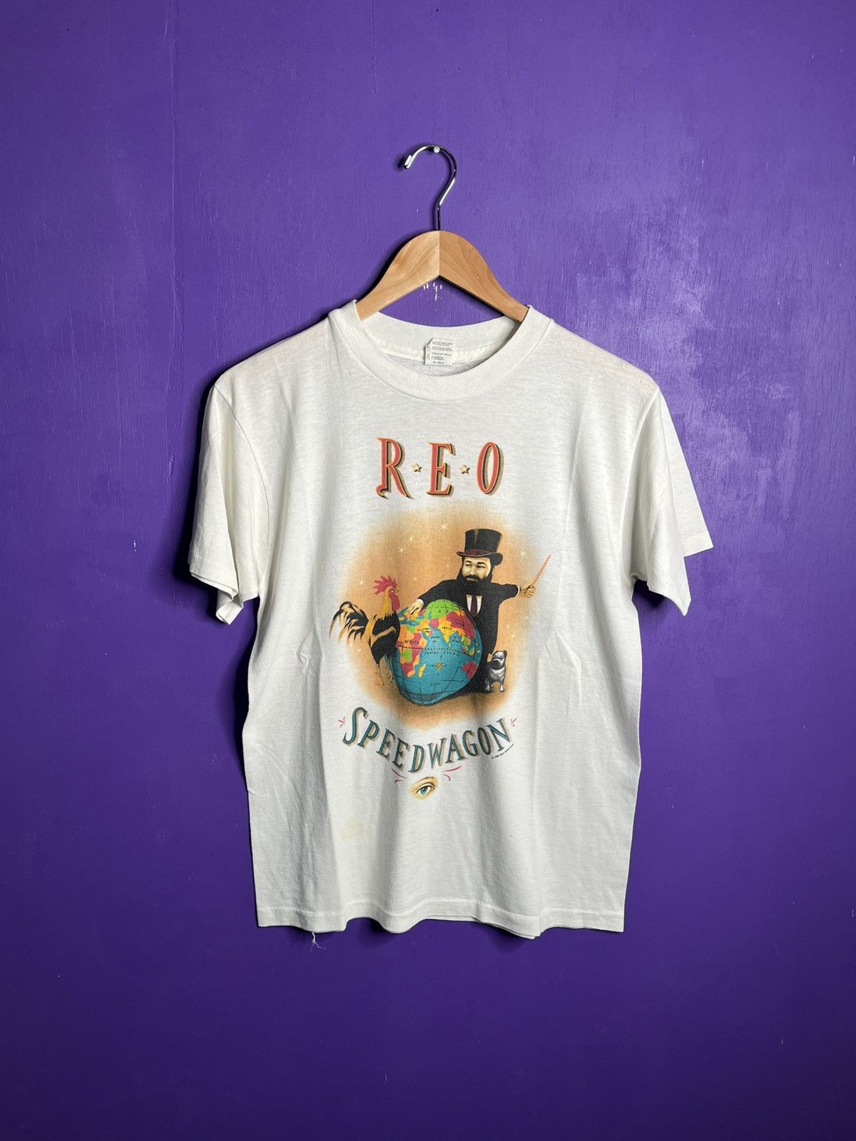 Band Tees × Vintage Vintage 1990 REO Speedwagon the earth and a chicken tour tee Size US M / EU 48-50 / 2 - 1 Thumbnail