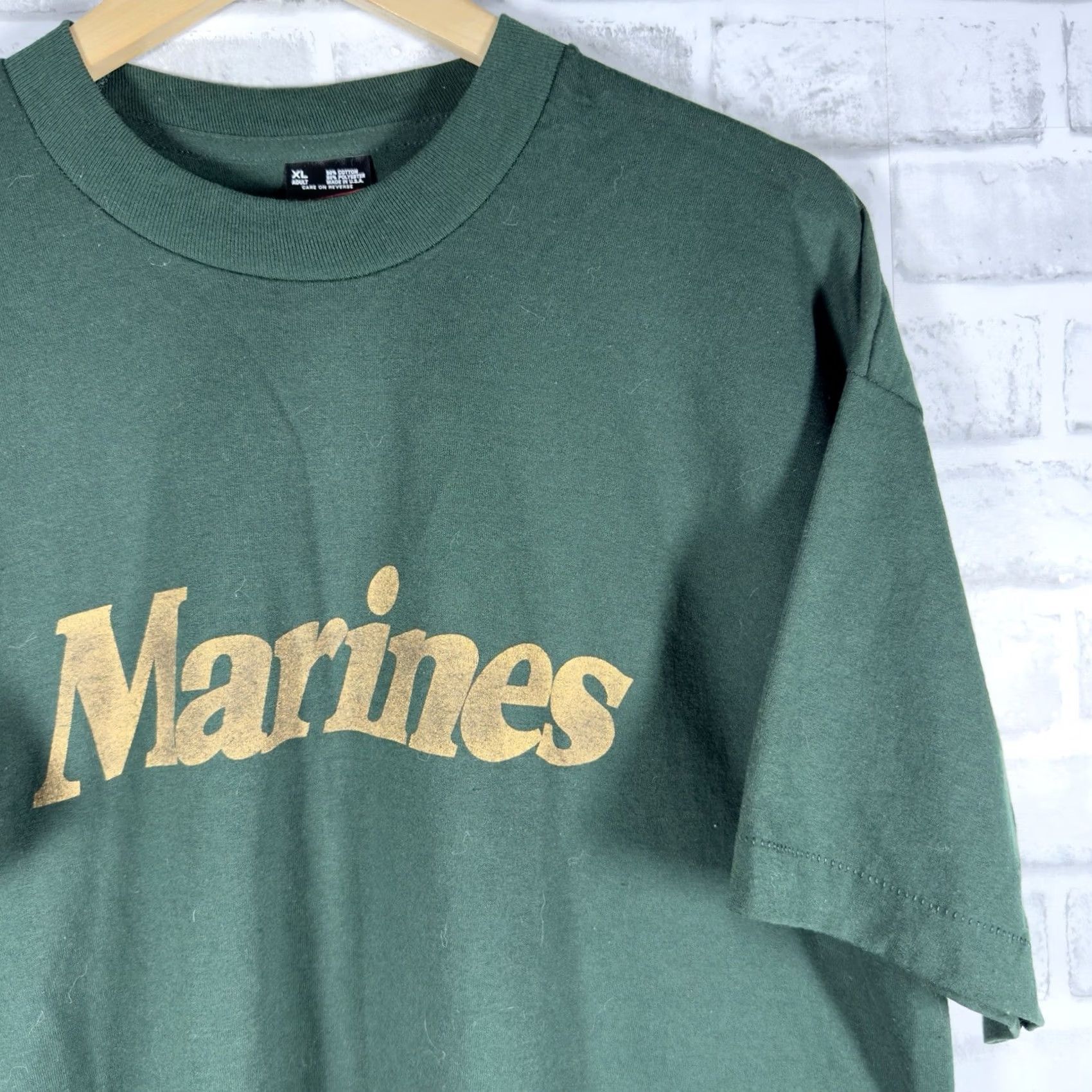 Fruit Of The Loom VINTAGE Fruit of the Loom Marines Green Graphic Tee Mens XL Single Stitch USA USA Marines Graphic T-Shirt Mens XL Green Boys? Size US XL / EU 56 / 4 - 2 Thumbnail