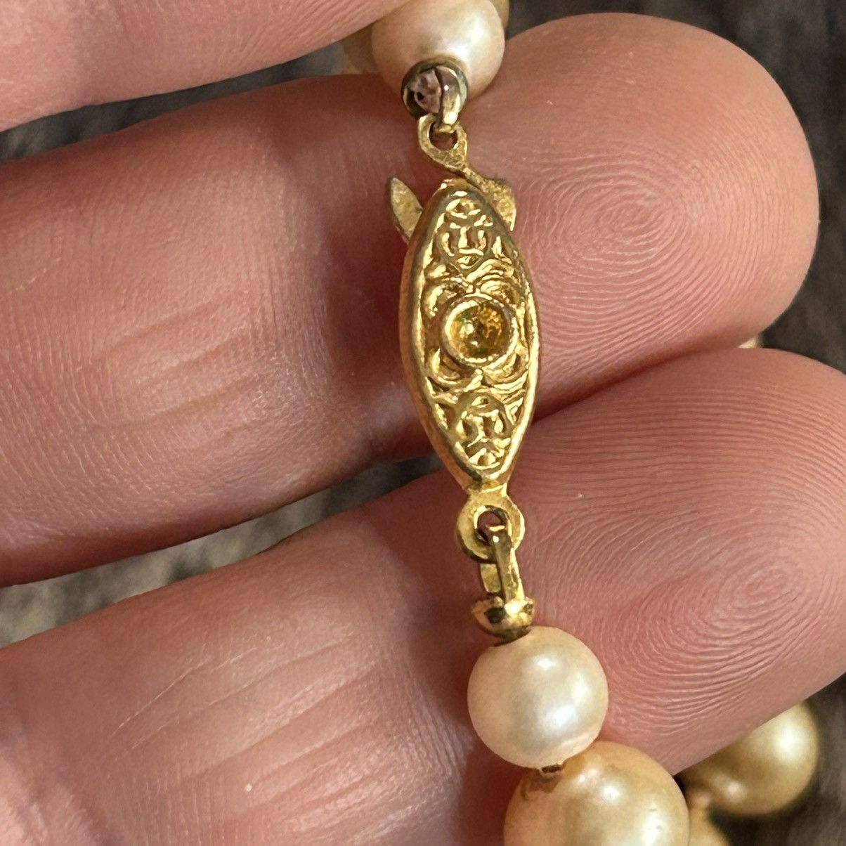 Vintage Vintage hand knotted 8mm cream glass pearl necklace Size ONE SIZE - 6 Thumbnail