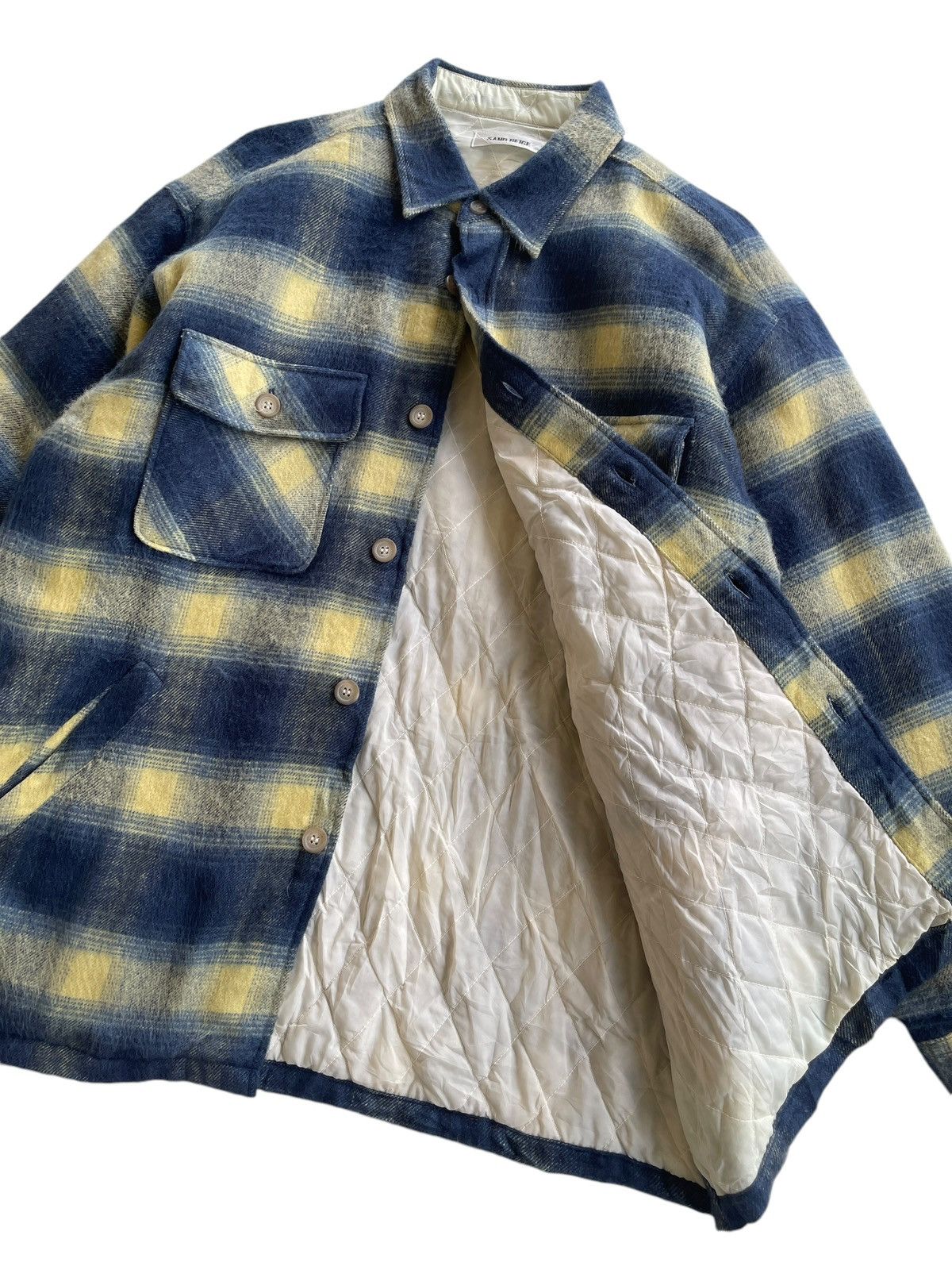 Flannel Vintage 90s Sand Beige Quilted Flannel Jacket Size US M / EU 48-50 / 2 - 6 Thumbnail