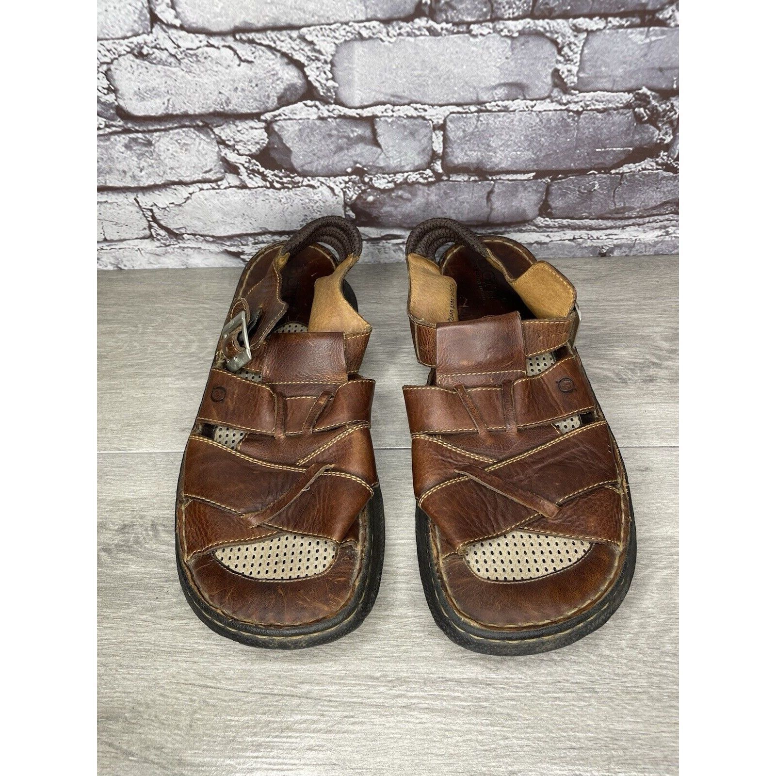 Born Born Brown Leather Fisherman Comfort Strap Casual Sandals Me Size US 12 / EU 45 - 14 Thumbnail