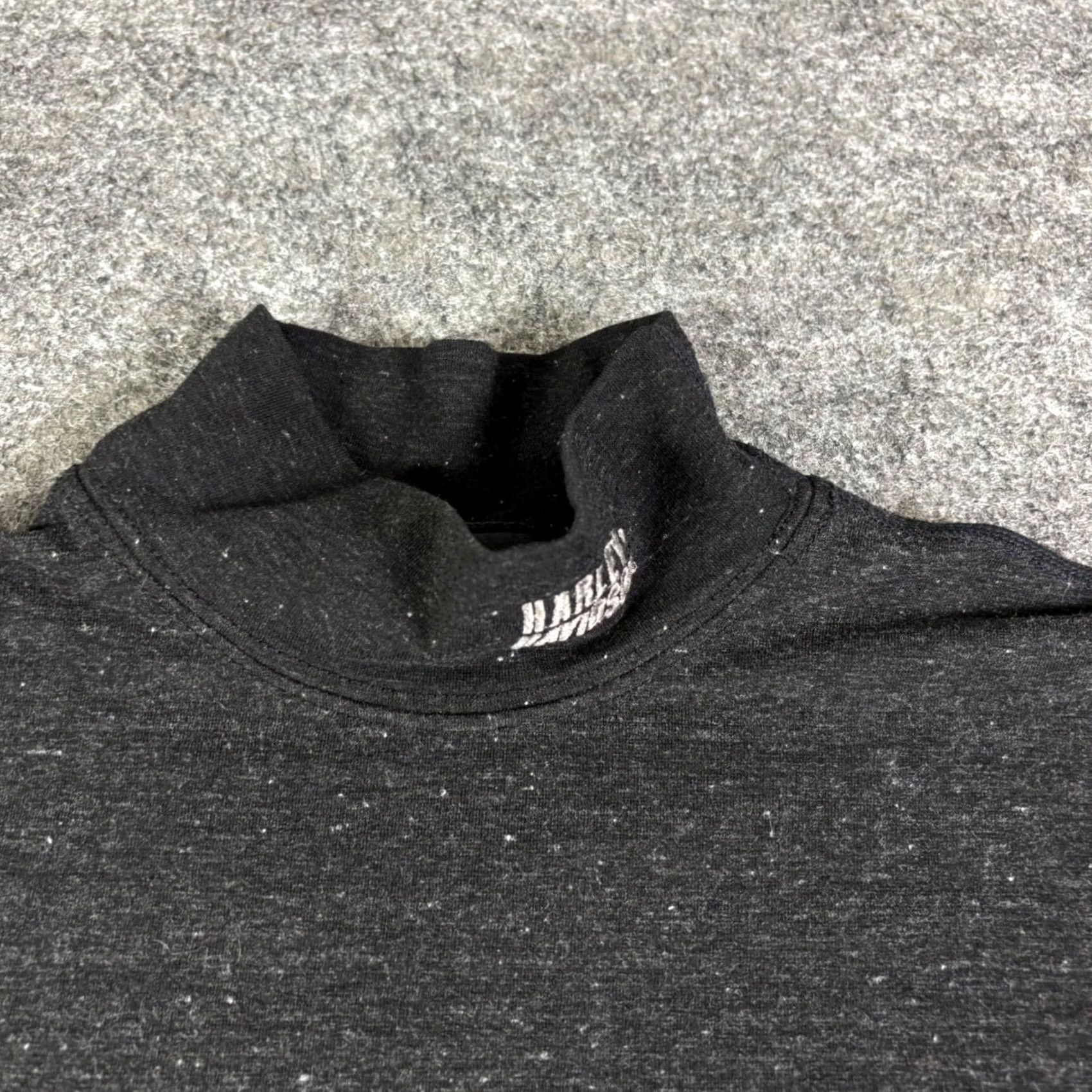 Harley Davidson Harley-Davidson Mens Mock Neck Long Sleeve Shirt Charcoal Gray Heather Large Size US L / EU 52-54 / 3 - 6 Thumbnail