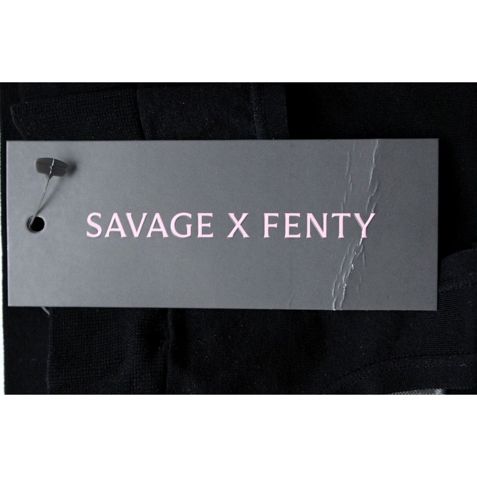 Vintage Savage X Fenty Women's High-Waist Thong Panty BL1 Black Caviar US: 18-20 NWT Size 40" / US 18 - 5 Thumbnail