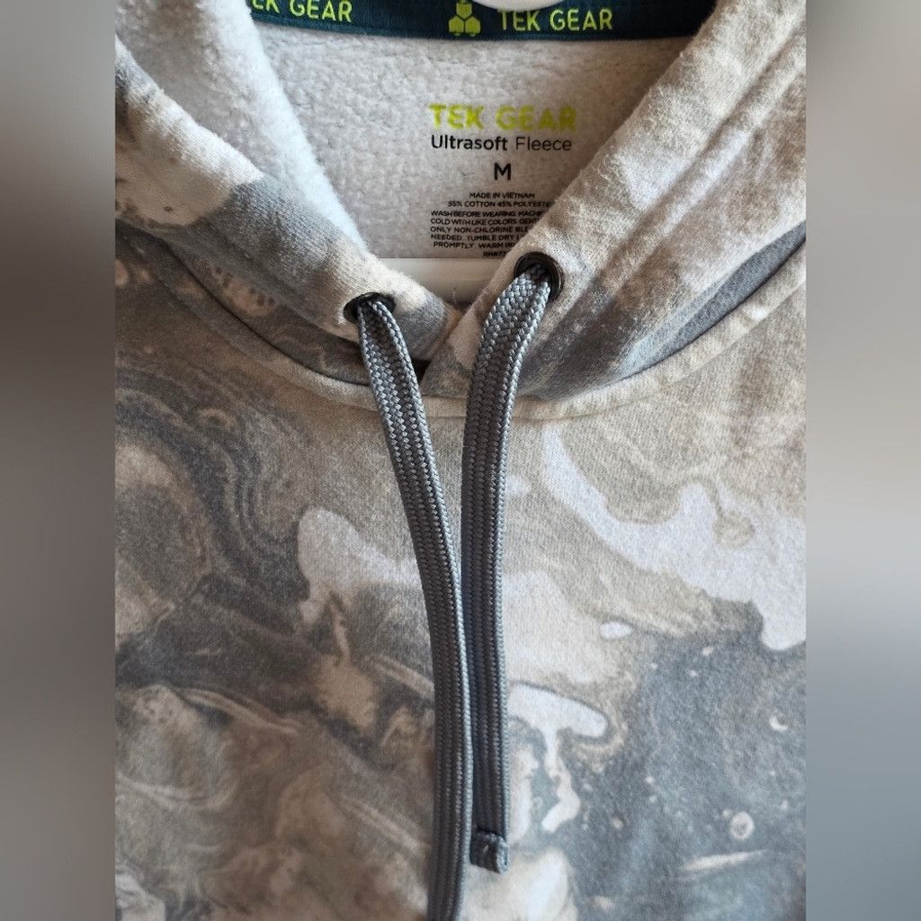 Tek Gear Tek Gear Mens Marble Patterned Gray Hoodie Sweater Size US M / EU 48-50 / 2 - 2 Thumbnail