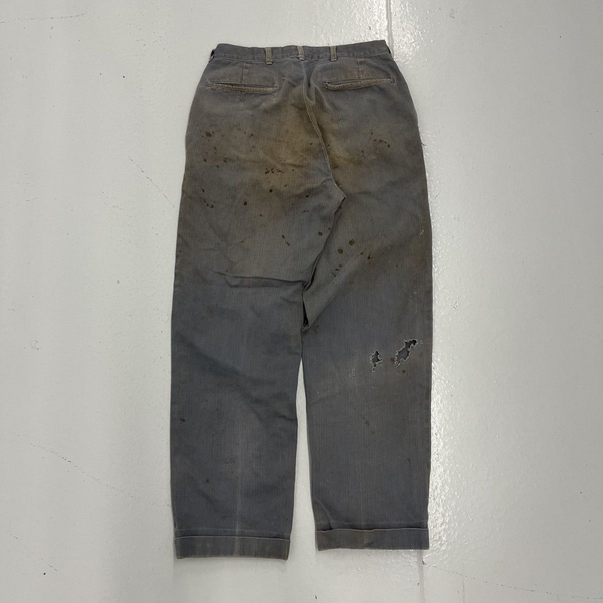 Other Vintage 50s Anvil Blue Pique Cotton Workwear Chinos 27x27 Size 27" / US 4 / IT 40 - 4 Thumbnail