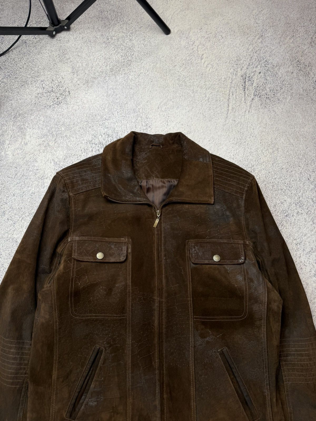 Leather Vintage Cowboy Avant Garde Y2K Brown Crazy Leather Jacket Size US L / EU 52-54 / 3 - 5 Thumbnail