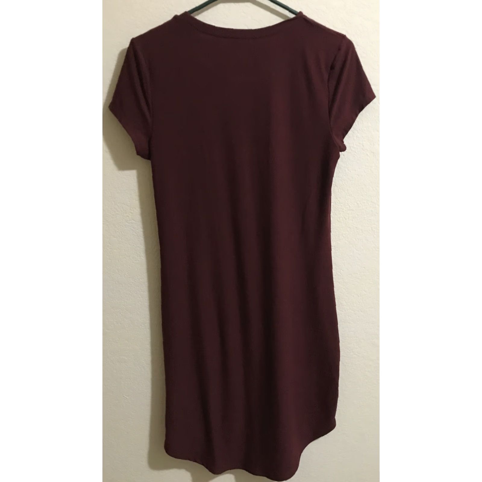 Vintage Bobbie Brooks Women's Dress M Flower Maroon Floral T-Shirt Dress Knee Length NWT B577 Mens? Size M / US 6-8 / IT 42-44 - 2 Thumbnail