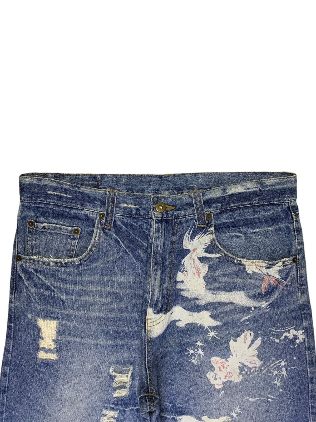 Japanese Brand Vintage Japanese Brand Sugoi Koi Fish Baggy Jean Shorts Size US 35 - 4 Thumbnail