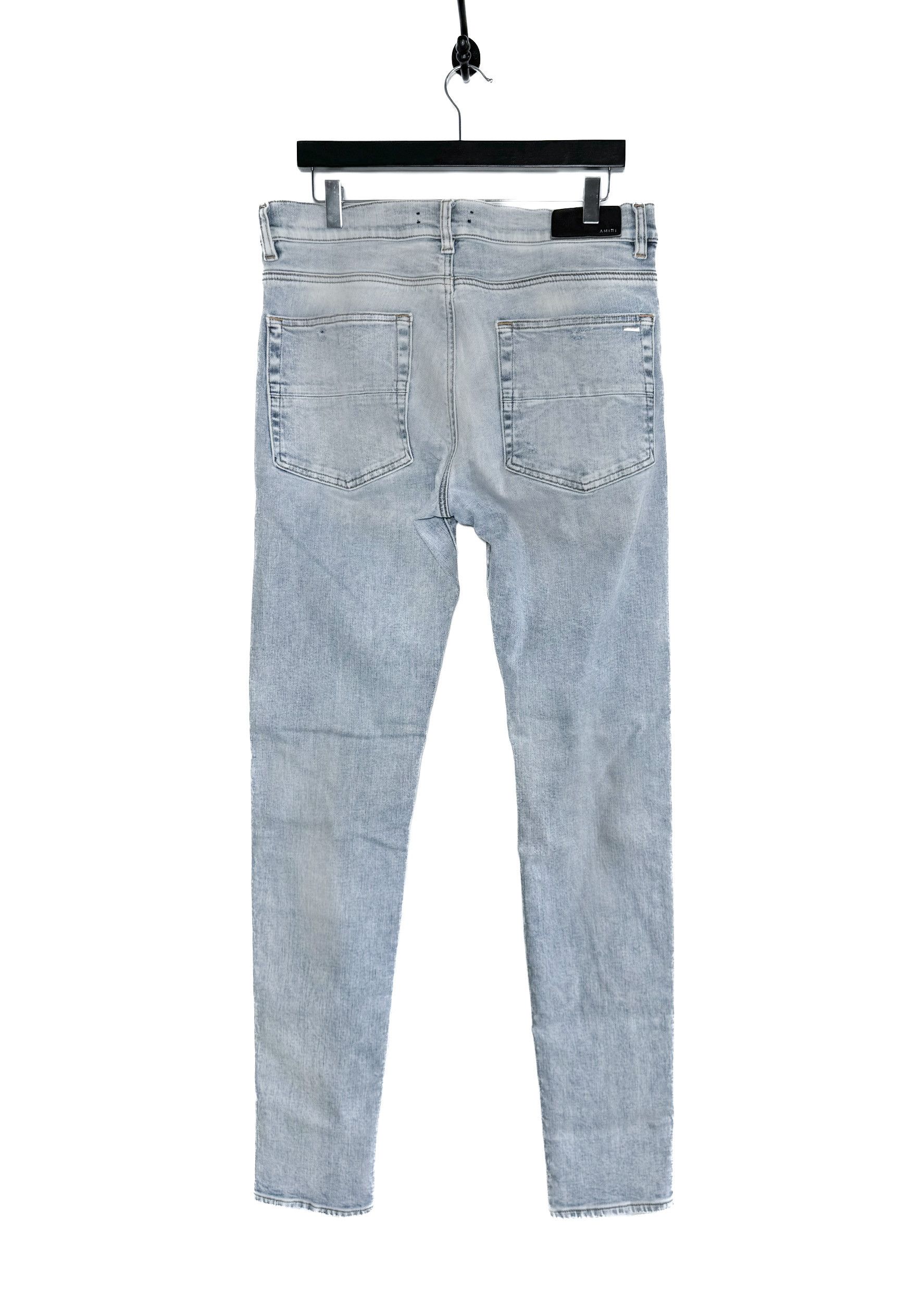 Amiri Bleach Washed Blue Slim Stack Jeans