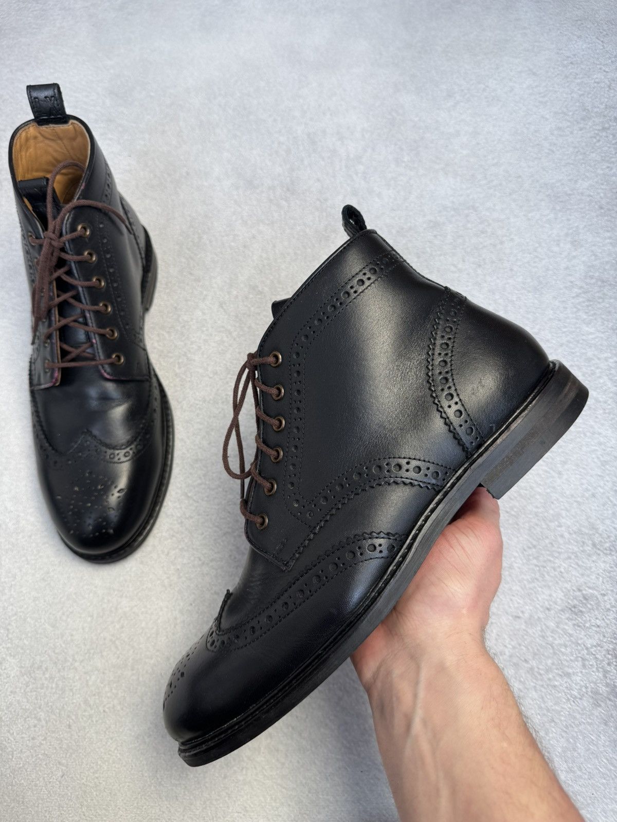 Other LANX Ankle Derby Brogue Boots Black Leather US8 Like New Size US 8 / EU 41 - 8 Thumbnail
