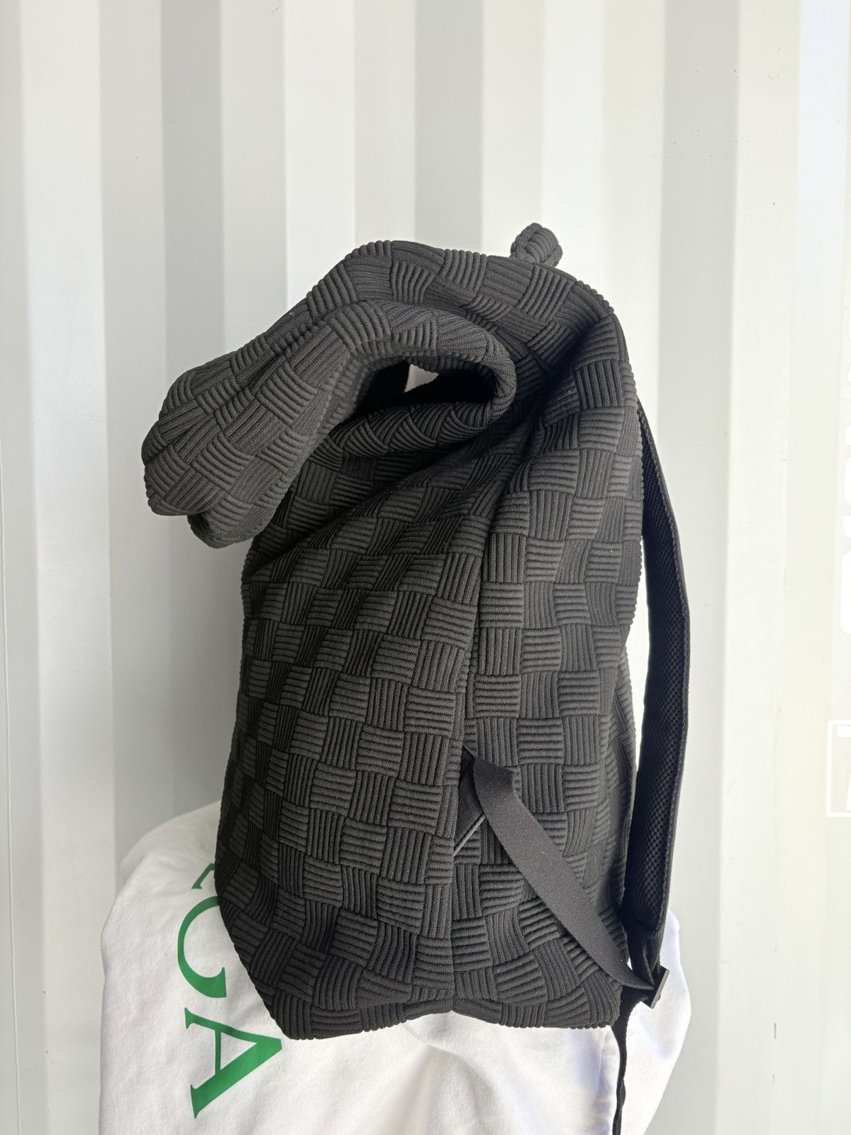 Bottega Veneta HUGE XXL Foldover Intreciatto Knit Backpack Size ONE SIZE - 6 Thumbnail