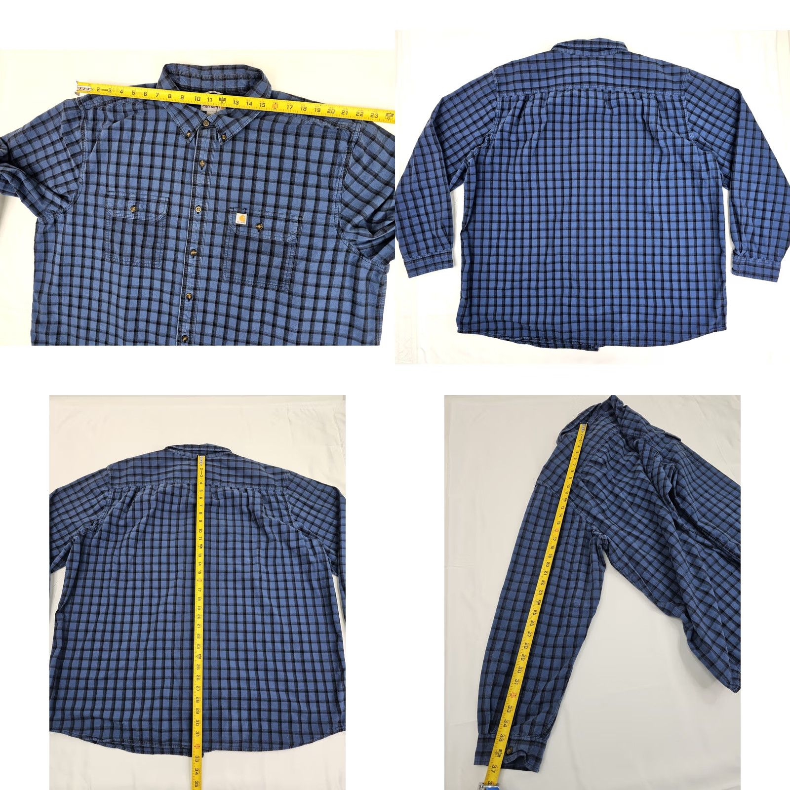 Carhartt Carhartt Original Fit Flannel Plaid Shirt Men 3XLT Tall Heavyweight Blue Check Shirt Size US XXL / EU 58 / 5 - 8 Thumbnail
