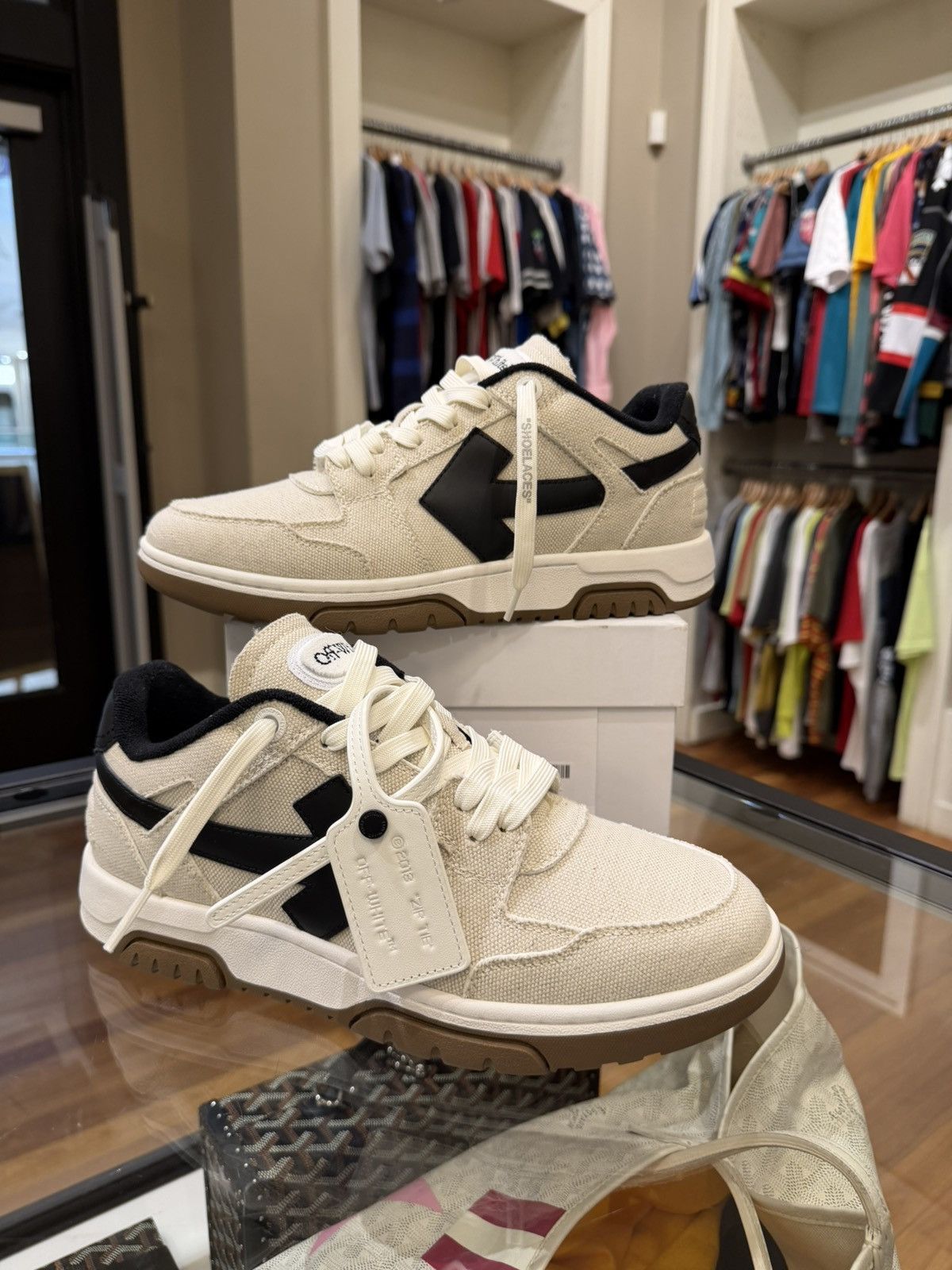 Off-White Off-White ‘Out of Office Canvas’ Sneaker - Neutral Grey Size US 9 / EU 42 - 1 Thumbnail