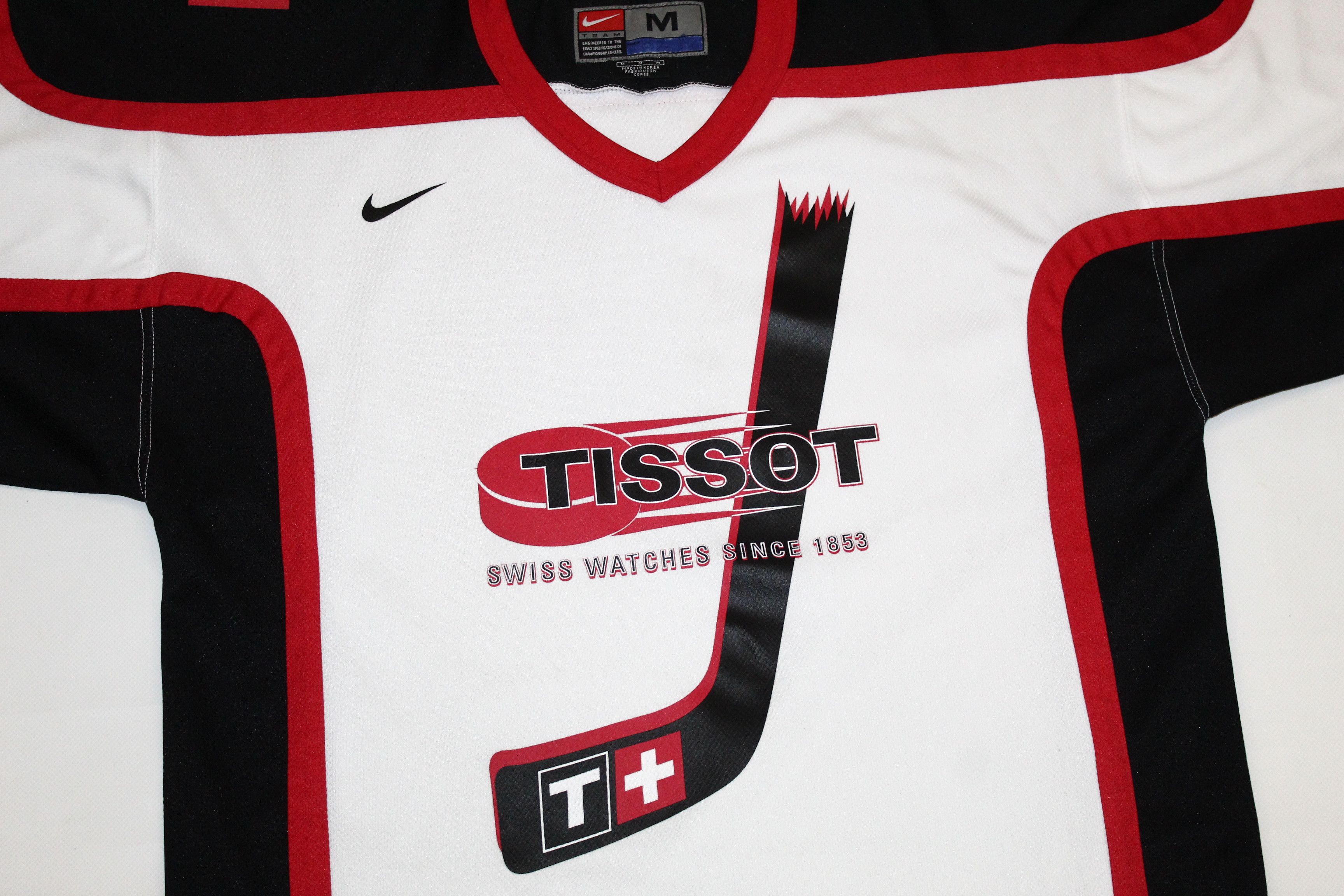Nike VTG🔥90's Tissot Swiss Watches NIKE Team Hockey Jersey Size US L / EU 52-54 / 3 - 5 Thumbnail