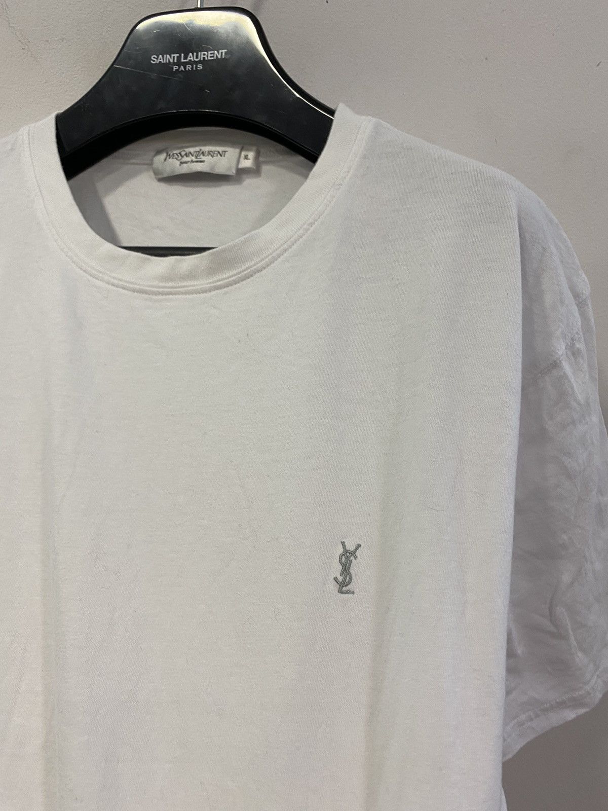Yves Saint Laurent White YSL T-shirt Snow Size US L / EU 52-54 / 3 - 1 Thumbnail