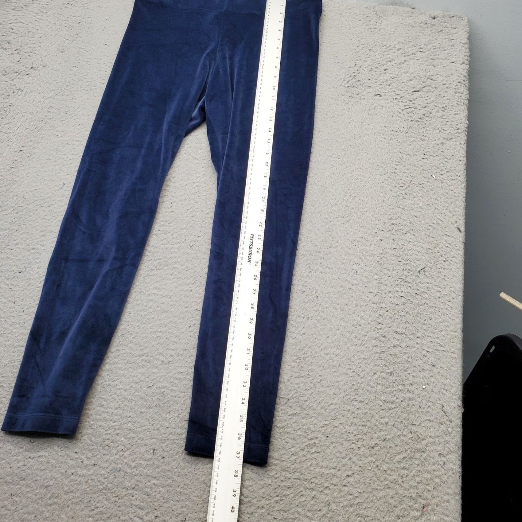 Old Navy Old Navy Leggings Women L Blue Velour Stretch Workout Gym Skinny Fit Pull On Size 36" / US 14 / IT 50 - 5 Thumbnail