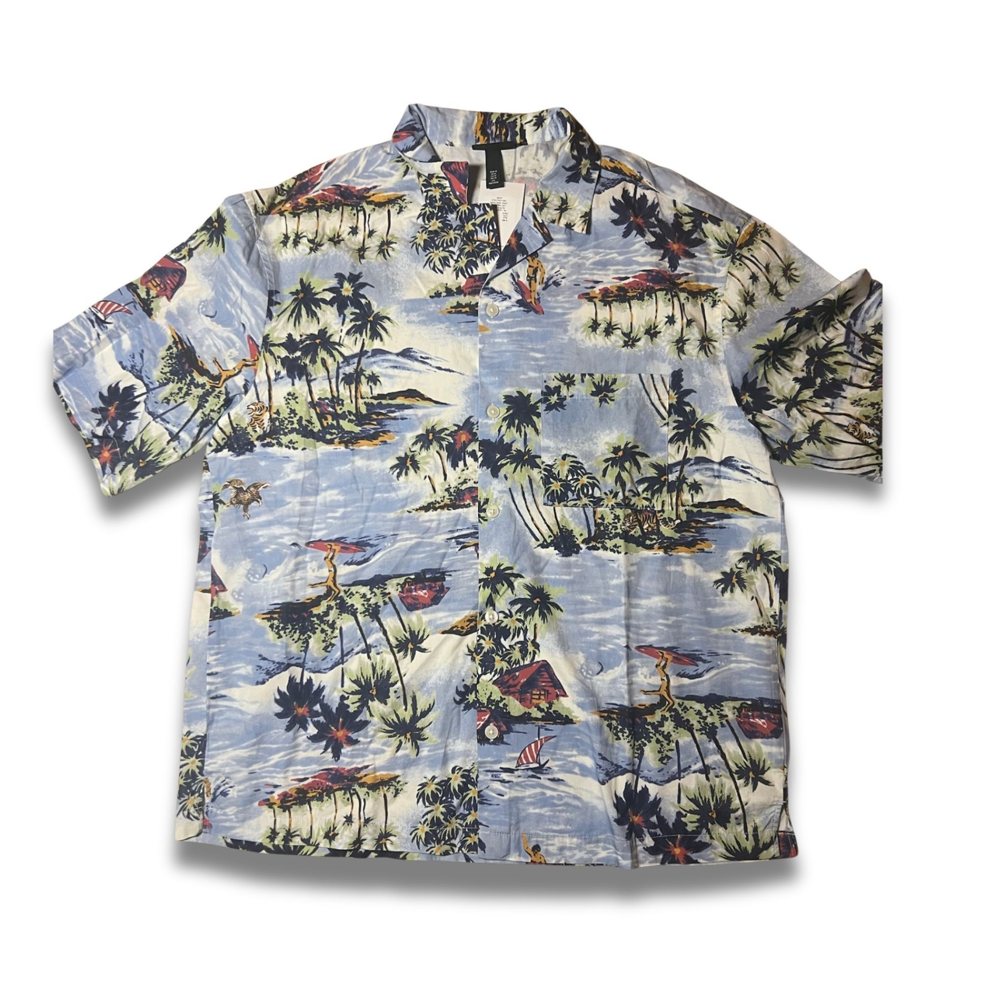 H&M H&M Hawaiian Casual Button-Down Shirt Loose Fit Tropical Pri Size US M / EU 48-50 / 2 - 2 Thumbnail