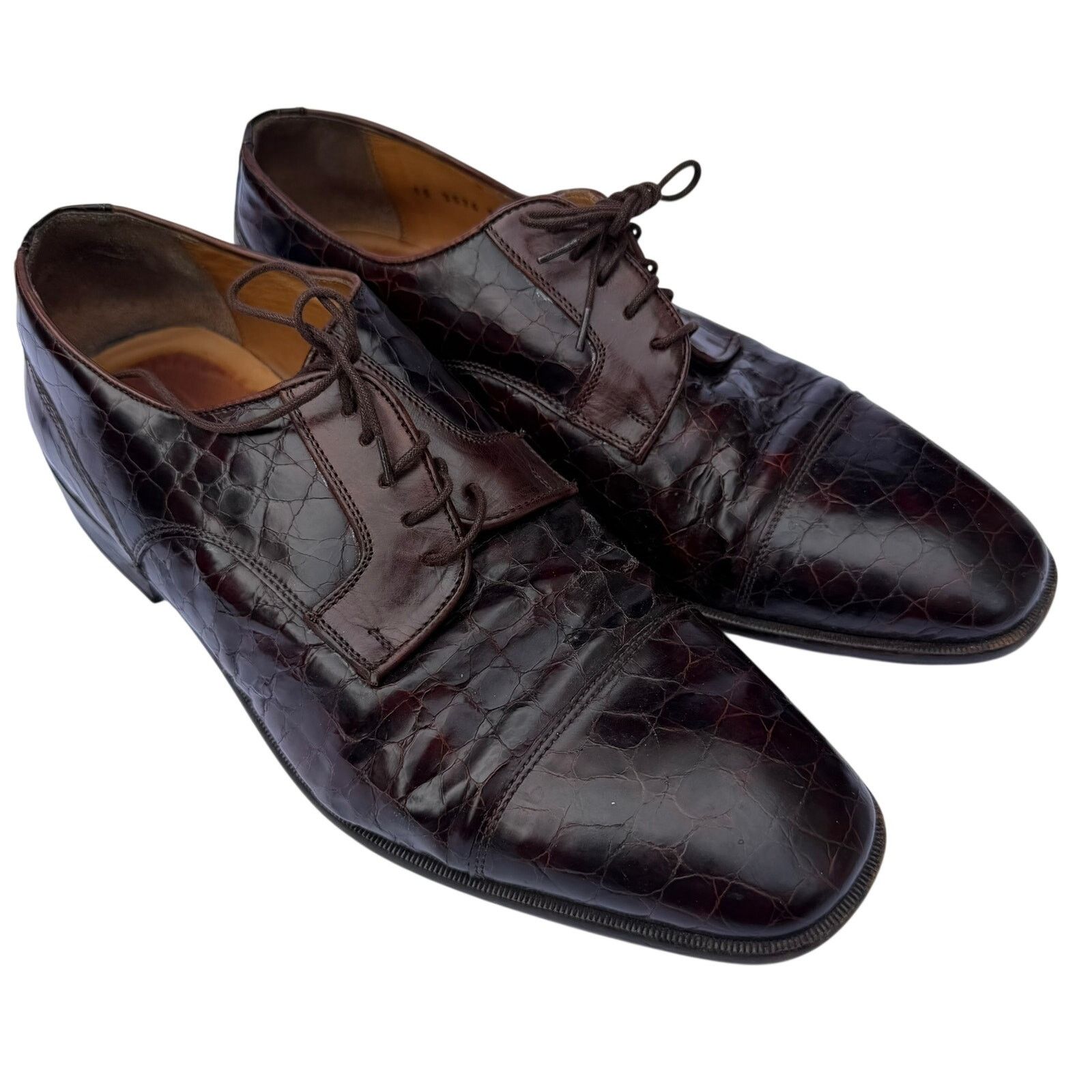 Johnston & Murphy Johnston & Murphy Croc Embossed Cap Toe Oxfords 10.5M Size US 10.5 / EU 43-44 - 2 Thumbnail