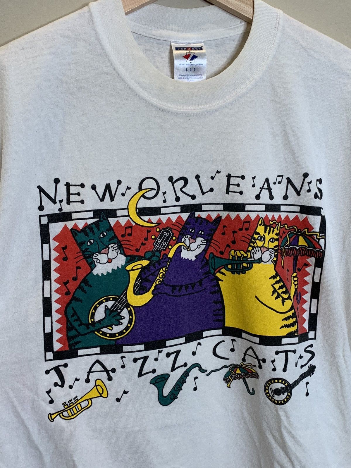 Vintage *RARE* Vintage New Orleans Jazz Cats Funny Art Animal Shirt Size US L / EU 52-54 / 3 - 2 Thumbnail