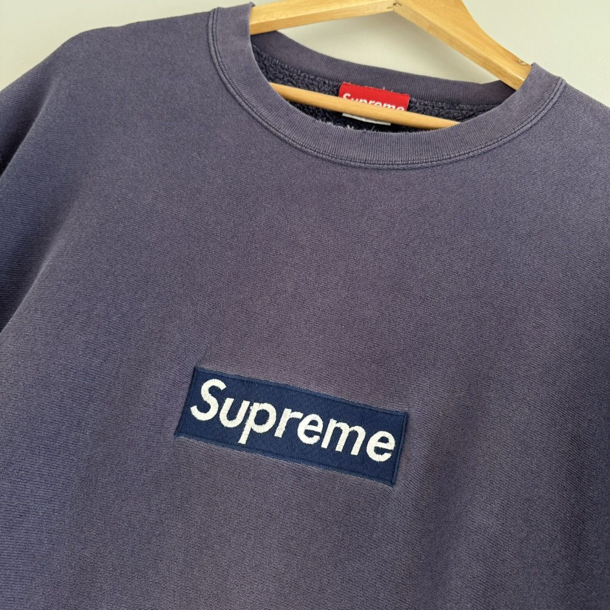 Supreme 1995 Supreme 1st Anniversary Box Logo Crewneck Navy Size US L / EU 52-54 / 3 - 1 Thumbnail