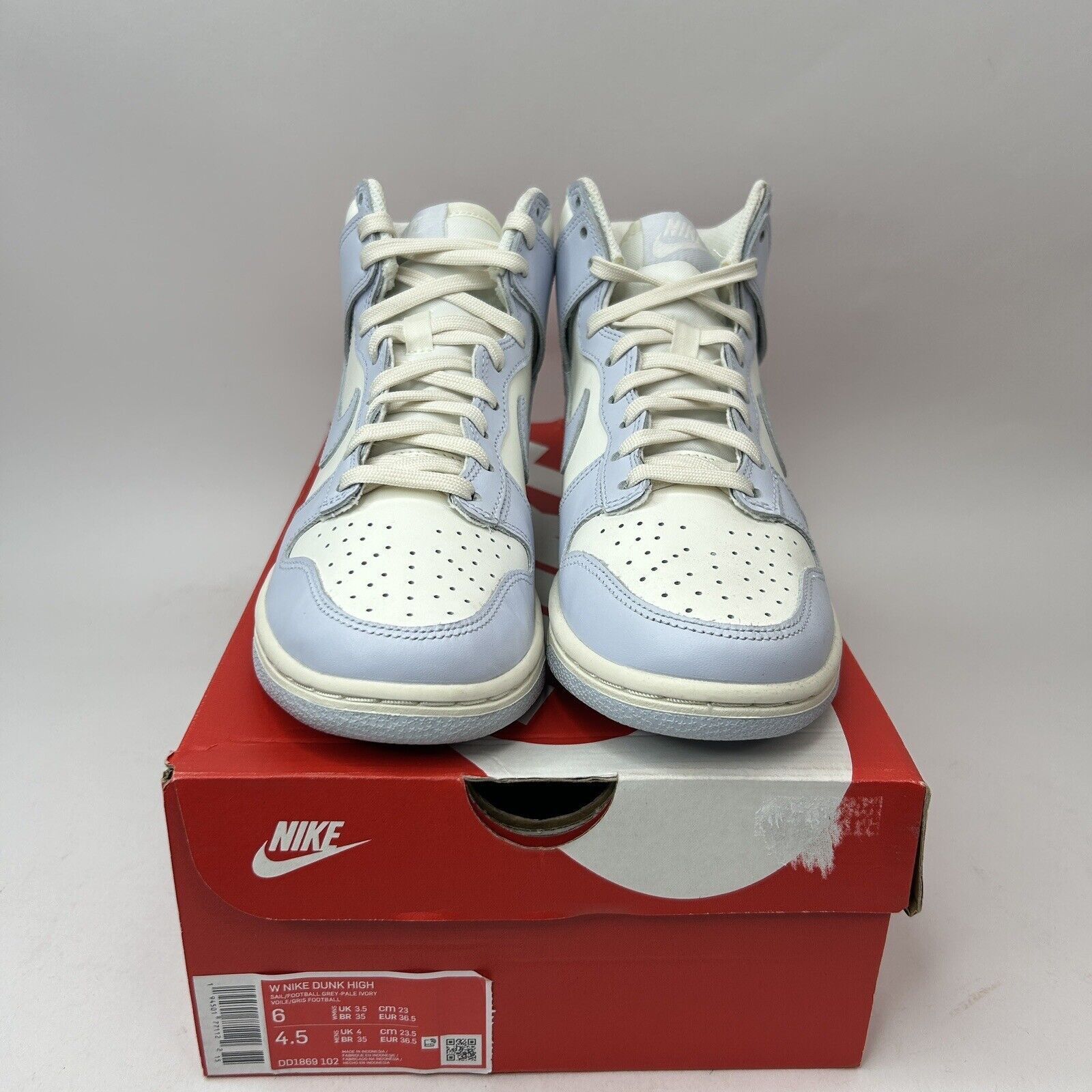 Nike Nike Dunk High WMNS “Sail/Football Grey/Ivory” 2023 Size US 6 / IT 36 - 2 Thumbnail