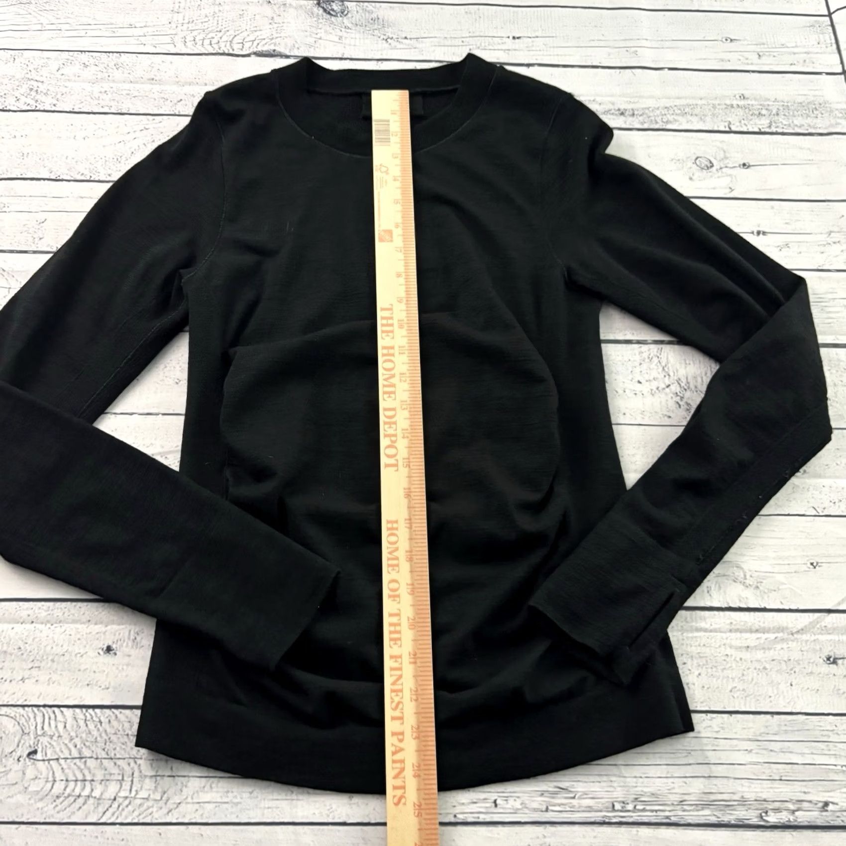 Athleta Athleta Wool Blend Long Sleeve Athletic Top Women M Black Size M / US 6-8 / IT 42-44 - 3 Thumbnail