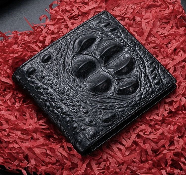 Japanese Brand Crocodile embossed print black leather wallet Size ONE SIZE - 5 Thumbnail