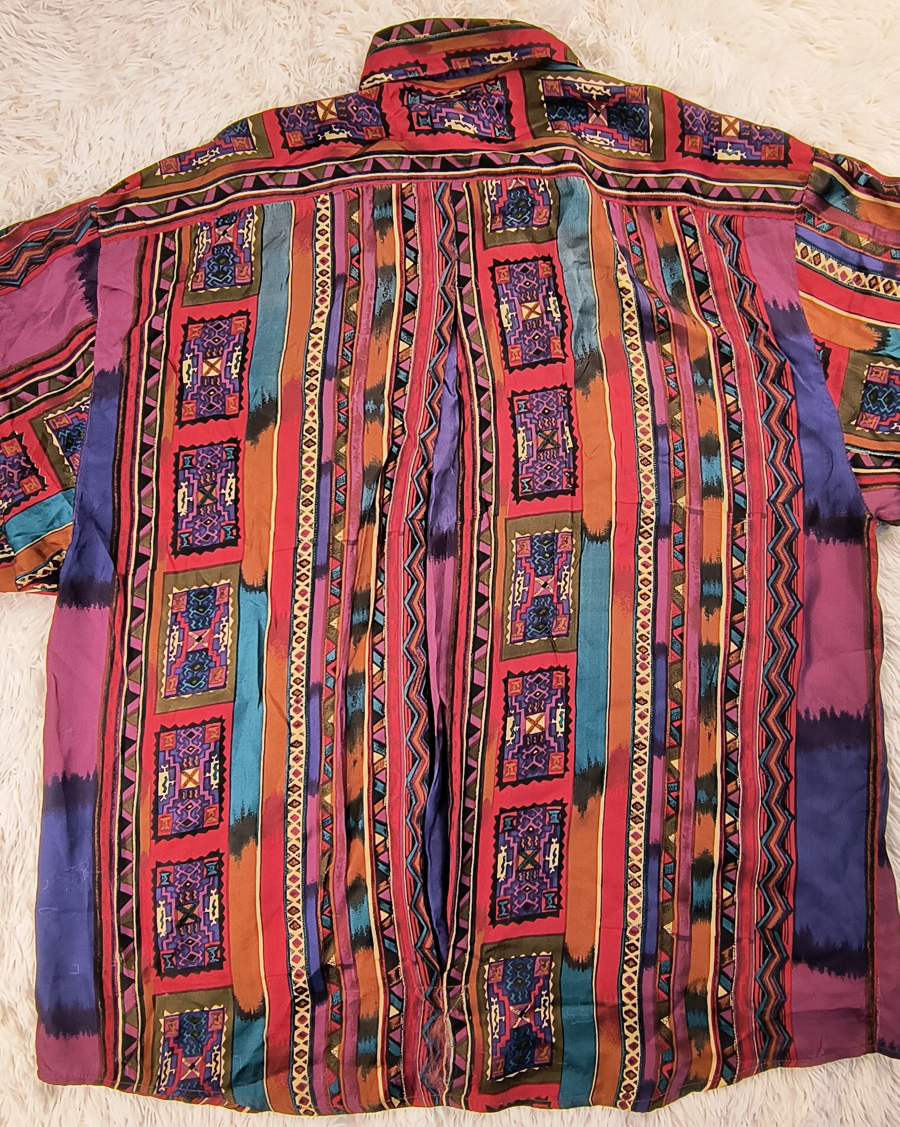Vintage Vintage Bruno 100% silk 90s button up shirt Size US L / EU 52-54 / 3 - 7 Thumbnail