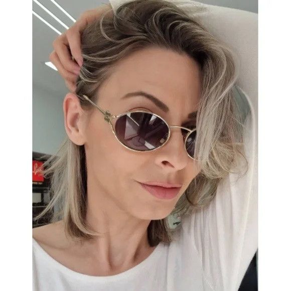 Miu Miu NEW Miu Miu MU52YS ZVN5D1 LOGO Oval Unisex Sunglasses Size ONE SIZE - 14 Thumbnail