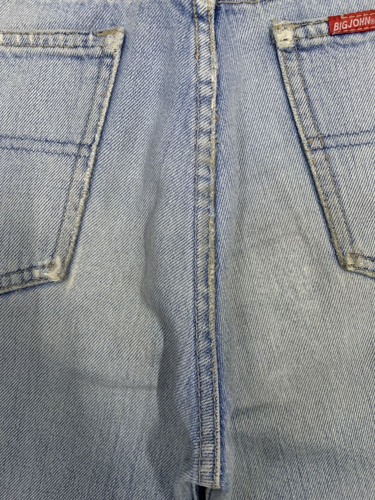 Big John Vintage 90s Big John Dirt Blue Washed Flare Distressed Jeans Size US 29 - 16 Thumbnail