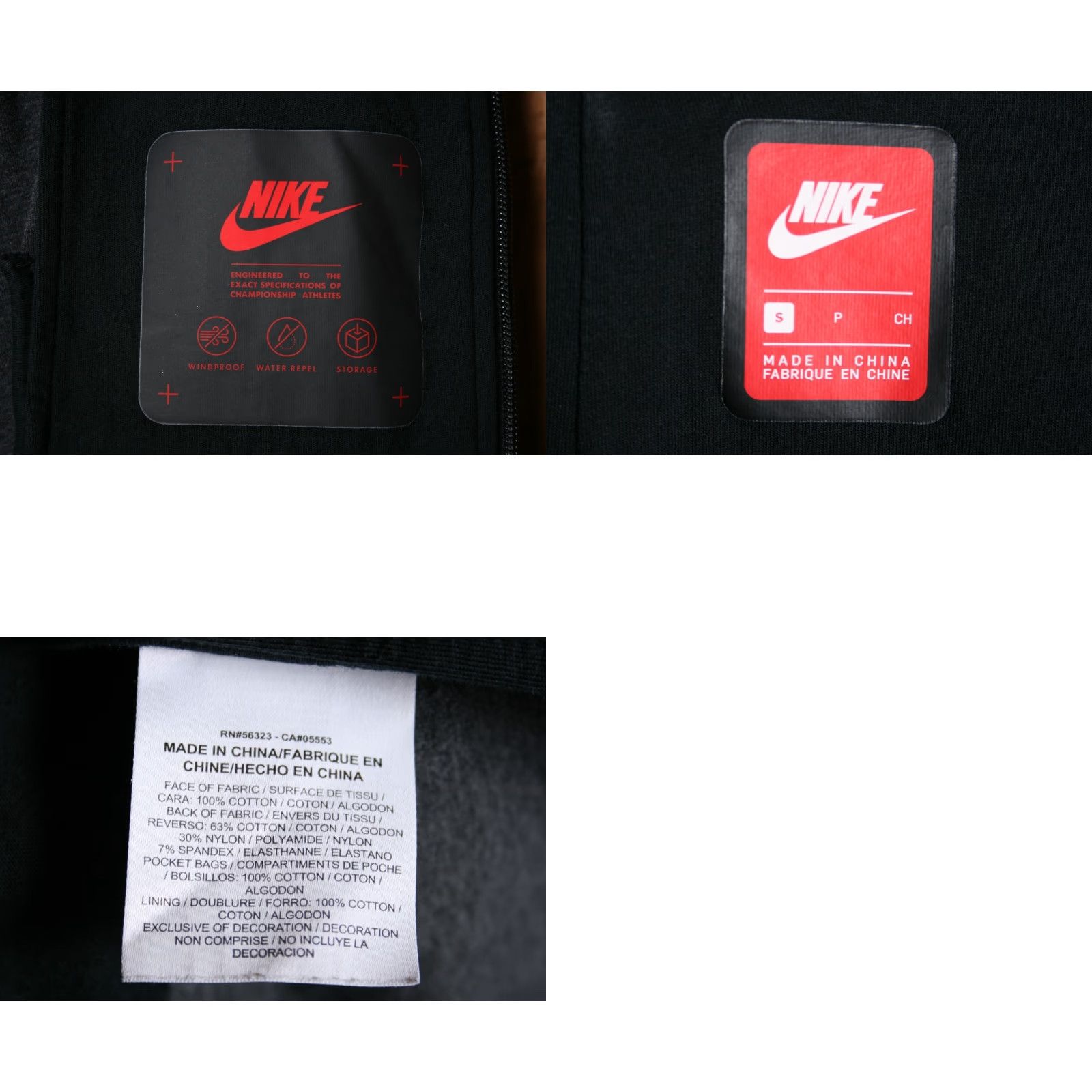 Nike VINTAGE Nike Sportswear Tech Fleece Black Windproof Water Repellent Jacket Sz. S Size S / US 4 / IT 40 - 8 Thumbnail