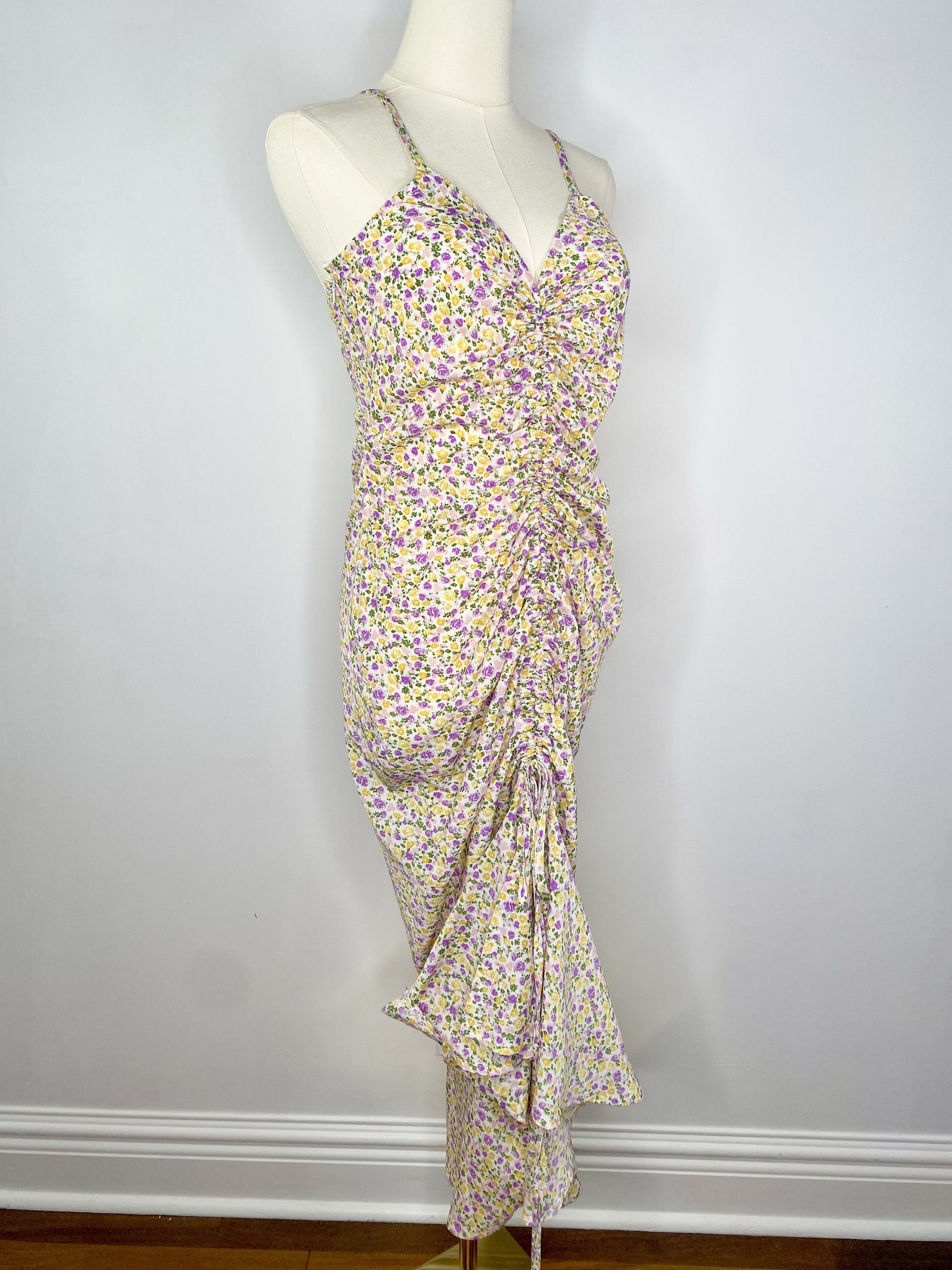 Dolls Kill Cupshe - Floral Purple / Yellow Summer Maxi Midi Dress Size S / US 4 / IT 40 - 4 Thumbnail