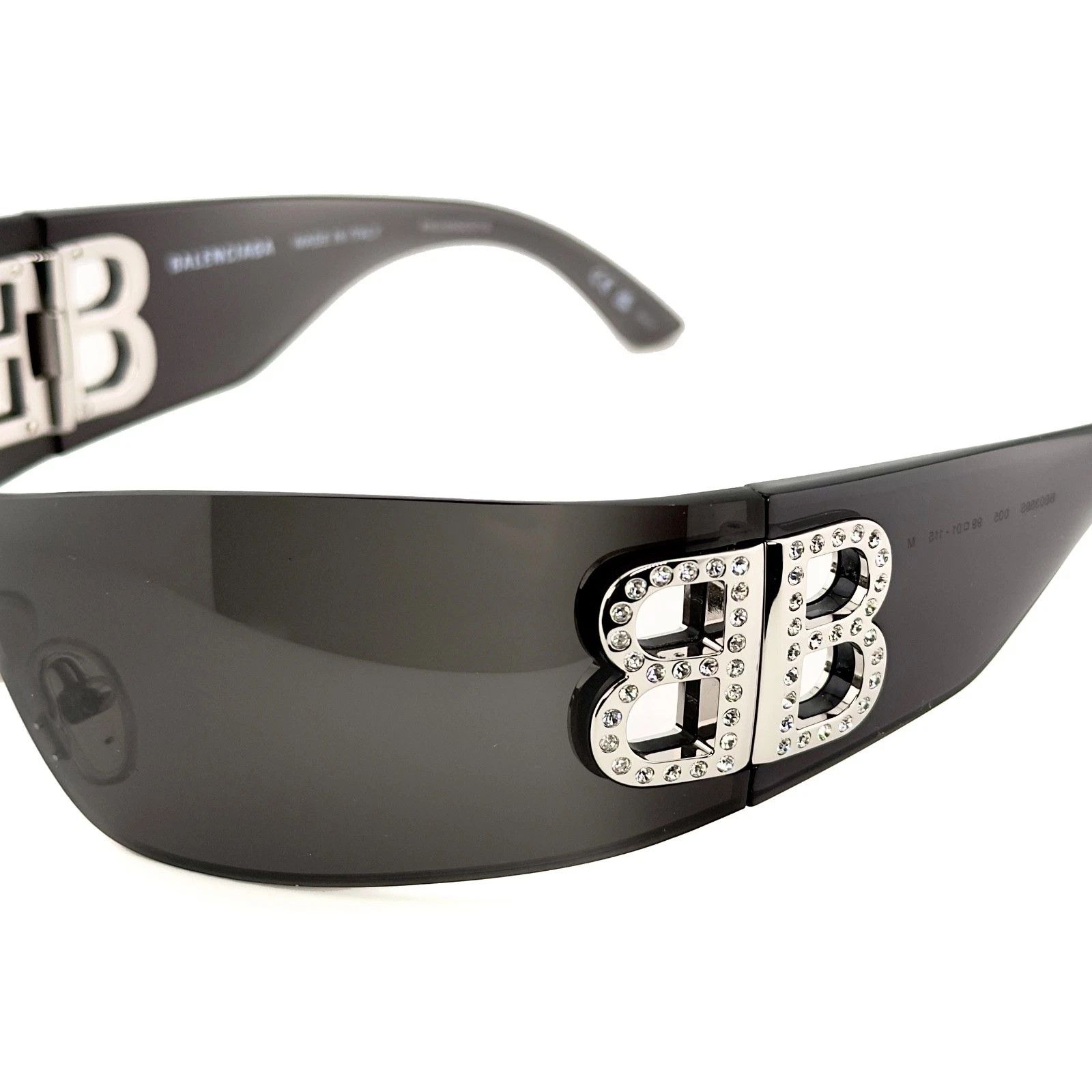 Balenciaga BALENCIAGA BB0359S 0359 BOSSY MASK Wrap Black Sunglasses 005 Size ONE SIZE - 8 Thumbnail